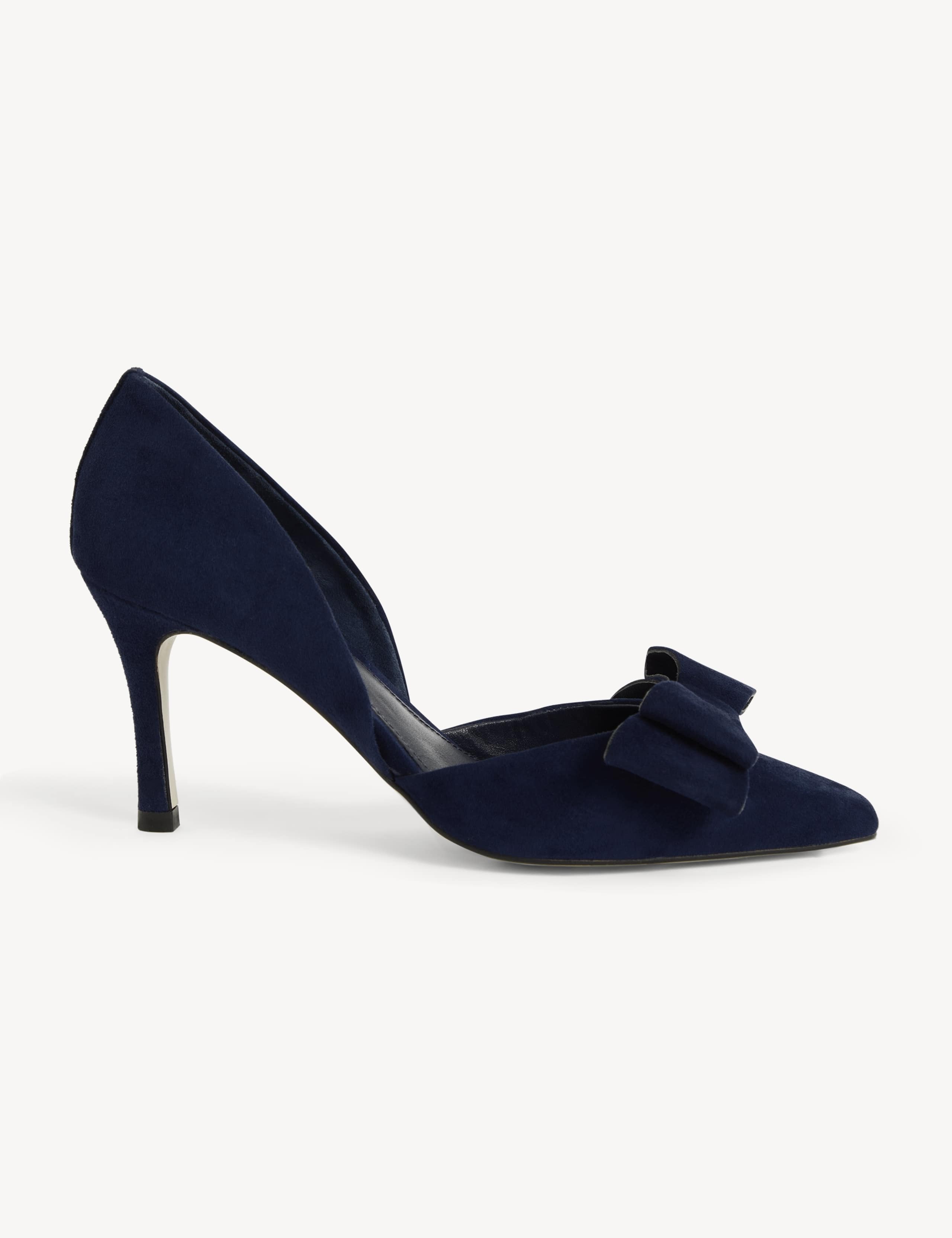 Suede Bow Kitten Heel Court Shoes 2 of 6