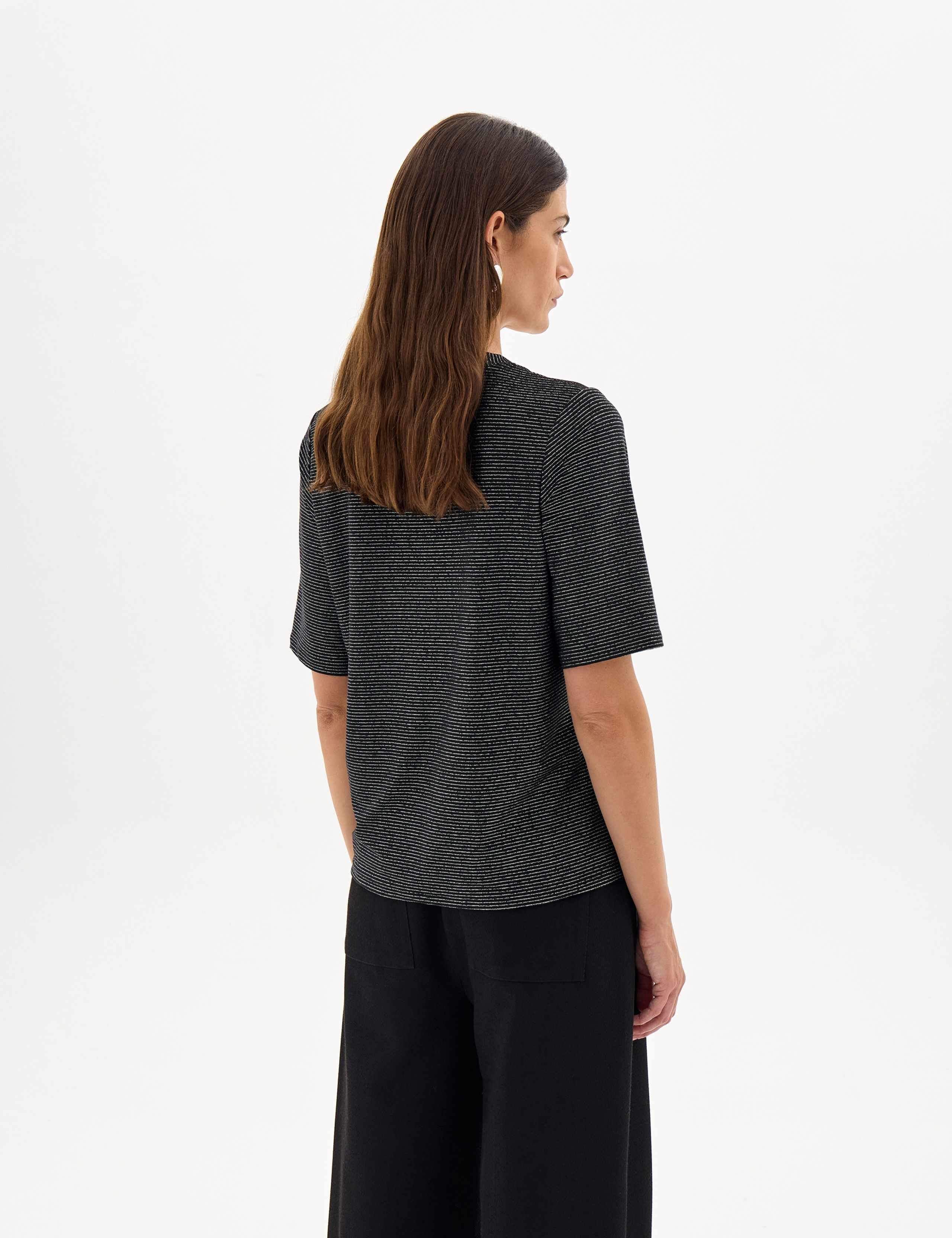 Lurex Striped V Neck T-Shirt 4 of 5