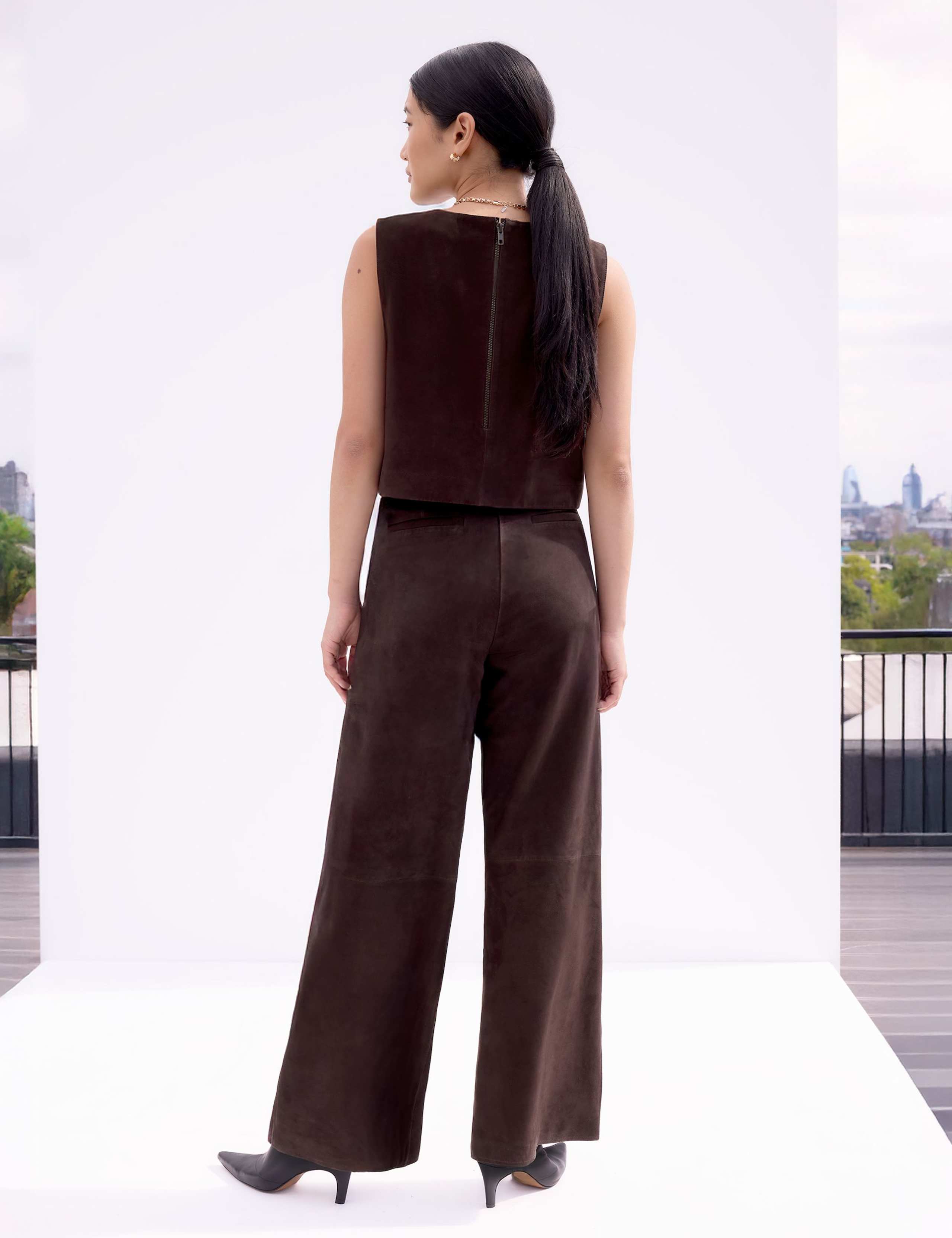 Suede Wide Leg Trousers 2 of 3