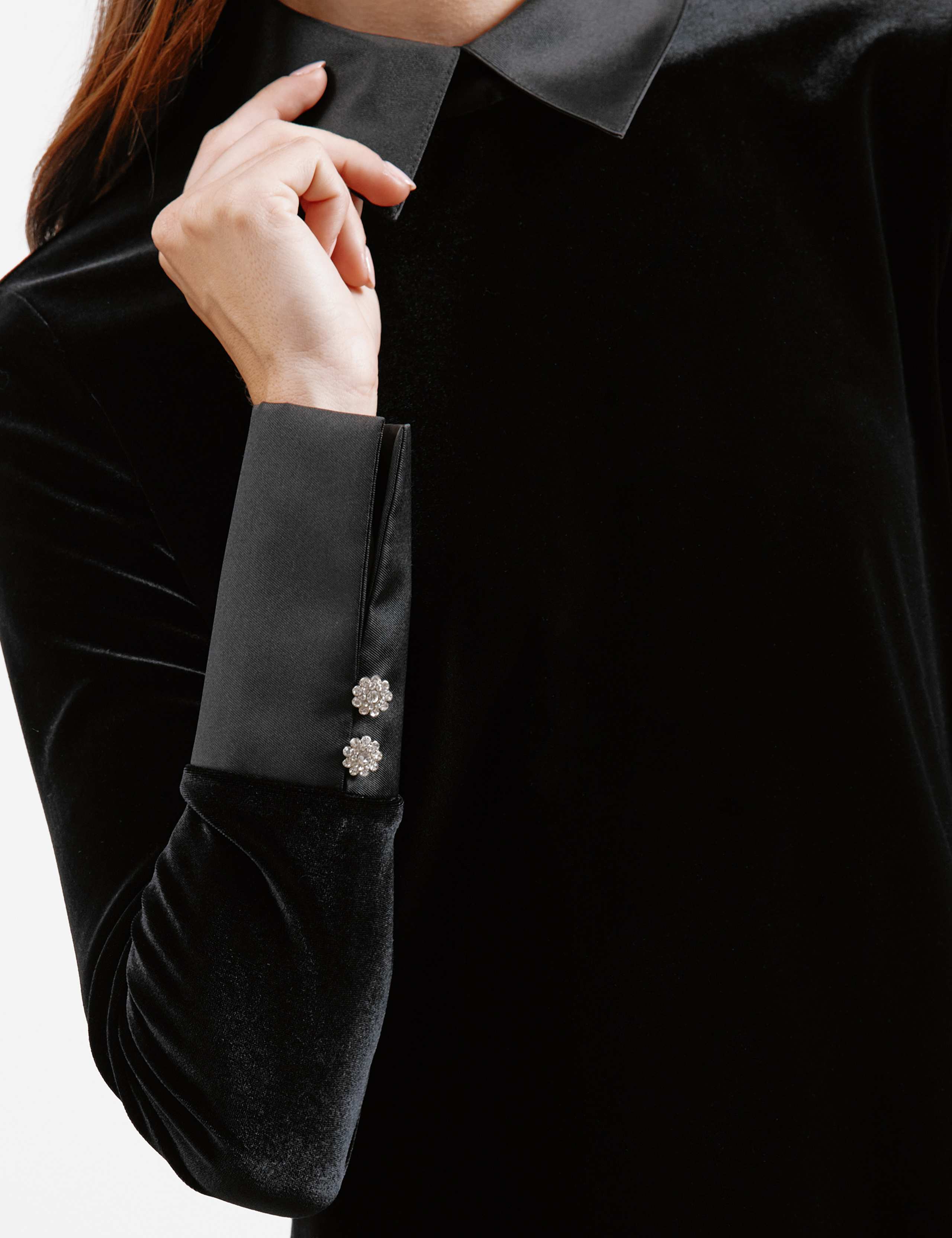 Velvet Collared Mini Shift Dress 5 of 5