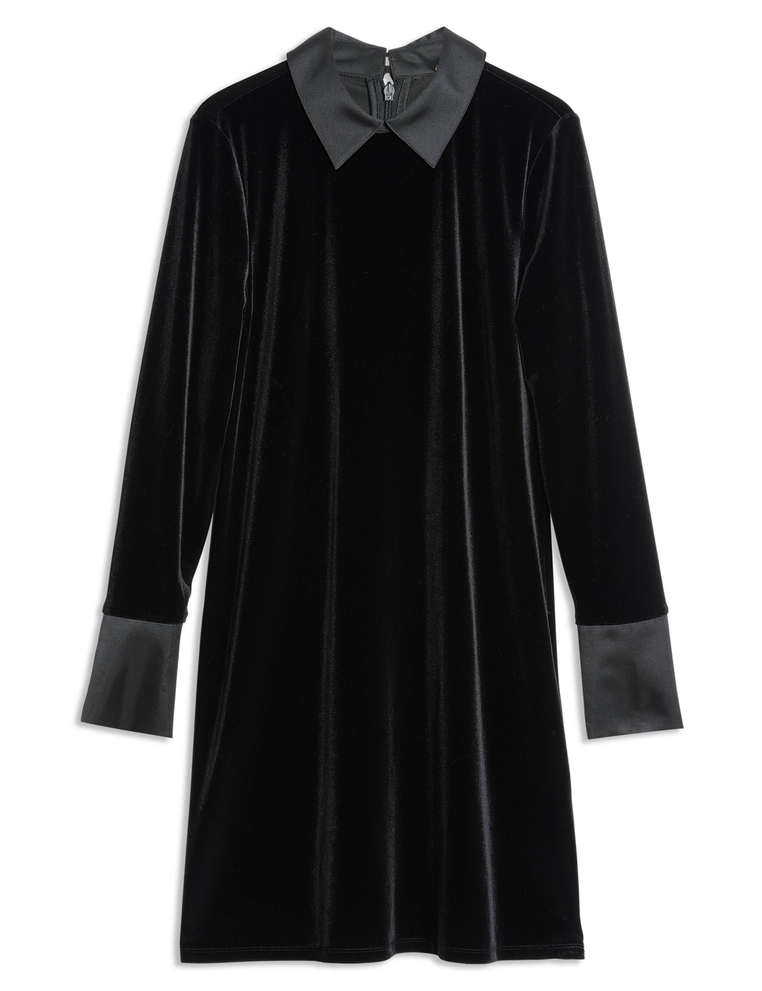 Velvet Collared Mini Shift Dress 2 of 5