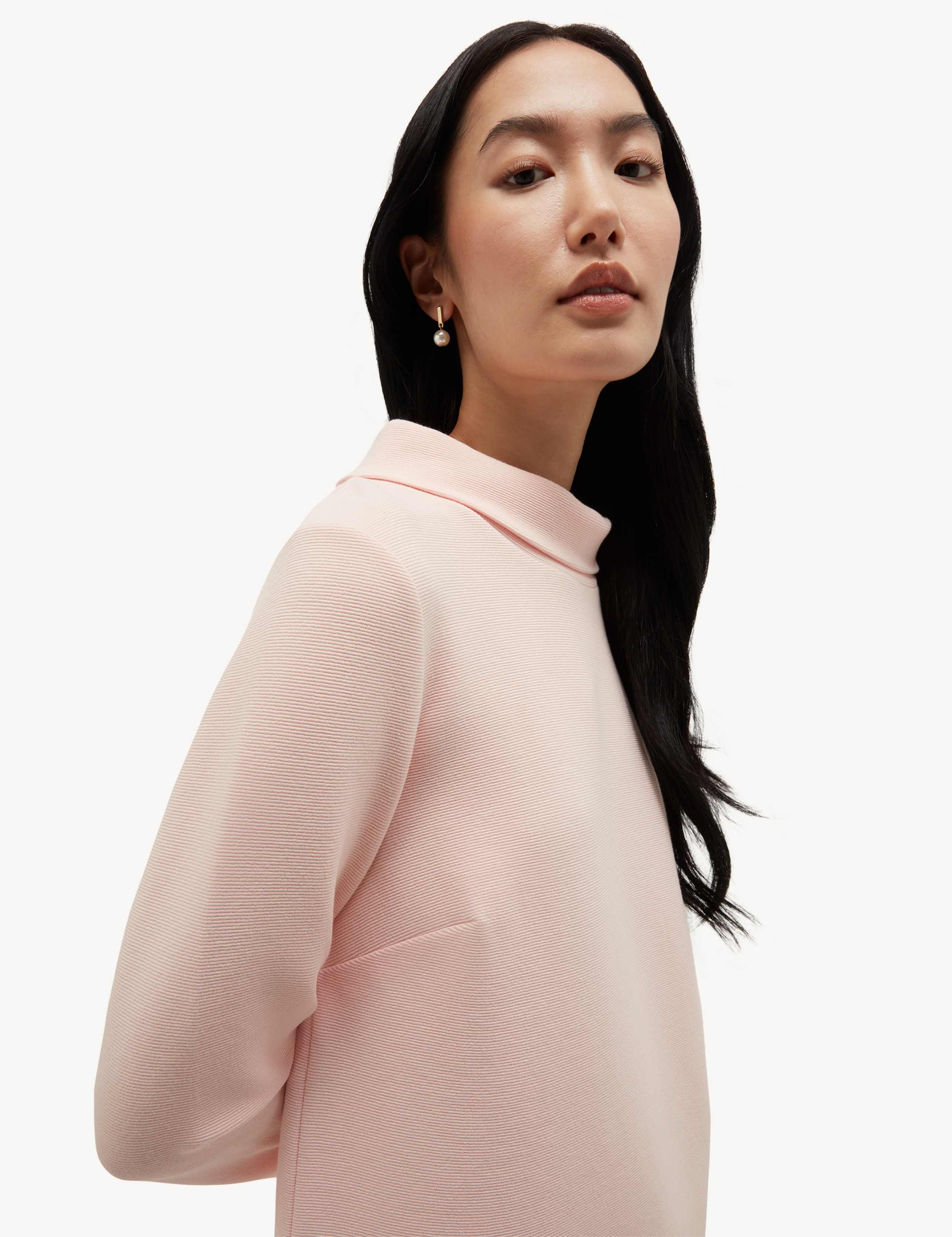 Cotton Blend Textured Roll Neck Top 3 of 6