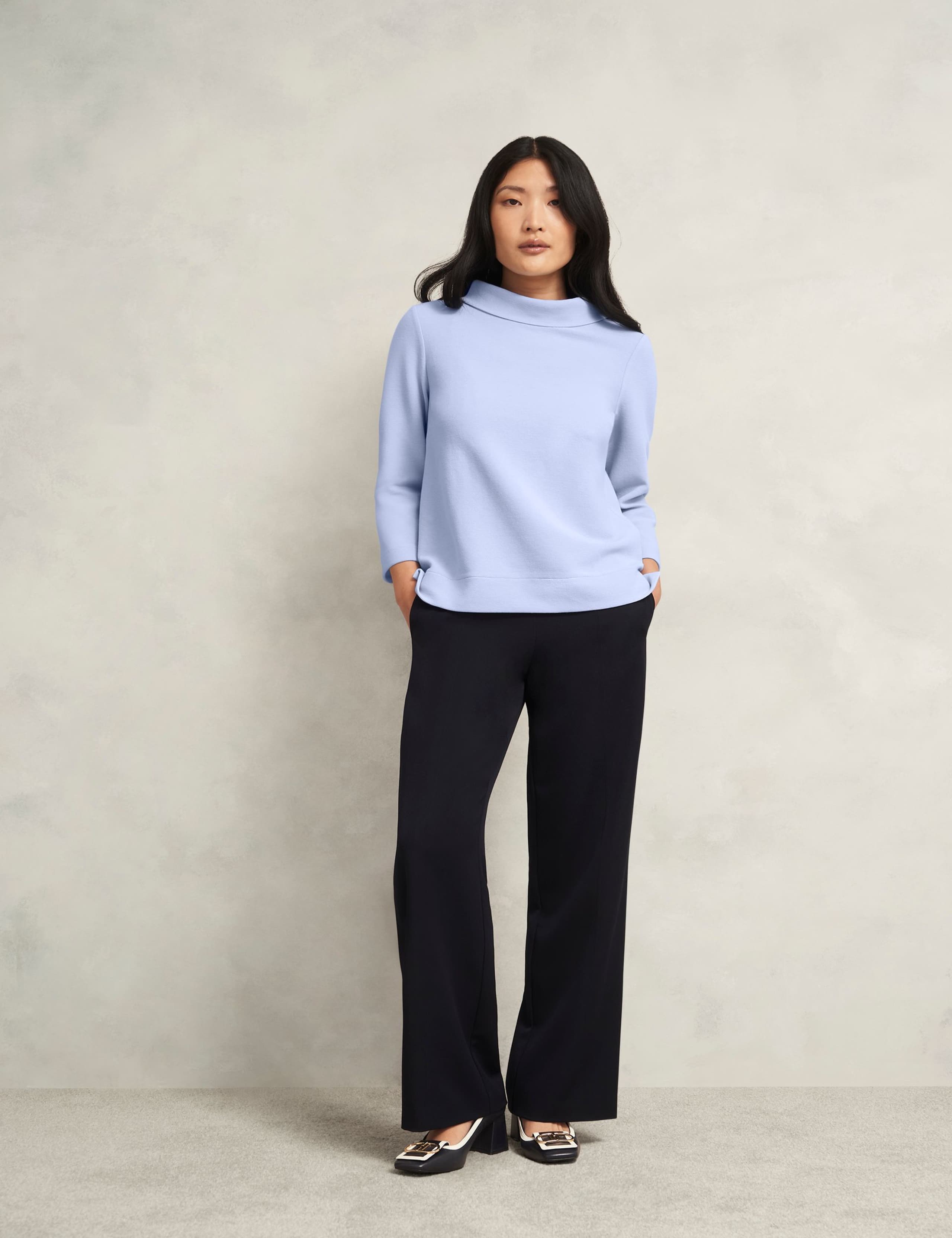Cotton Blend Textured Roll Neck Top 3 of 6
