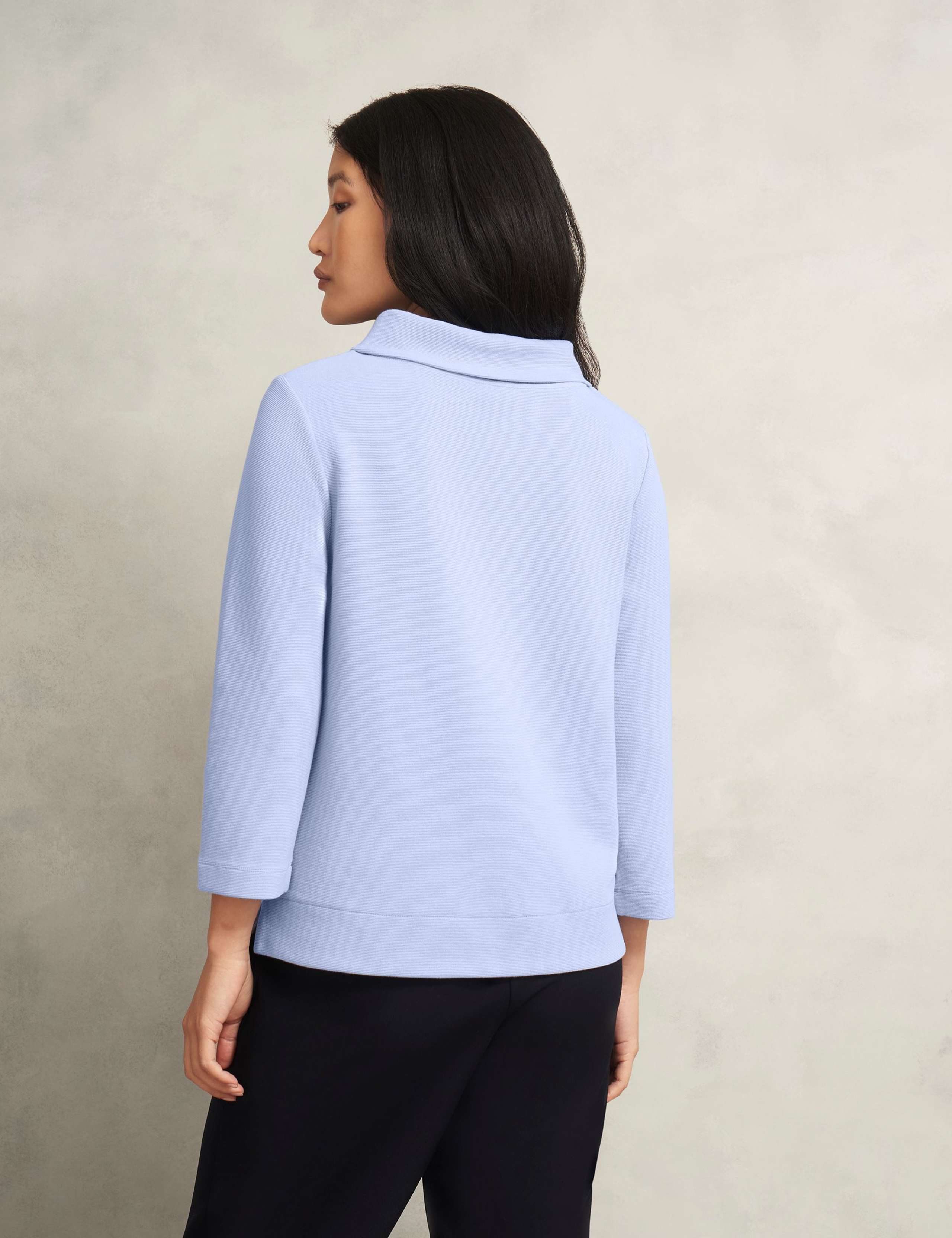 Cotton Blend Textured Roll Neck Top 4 of 6