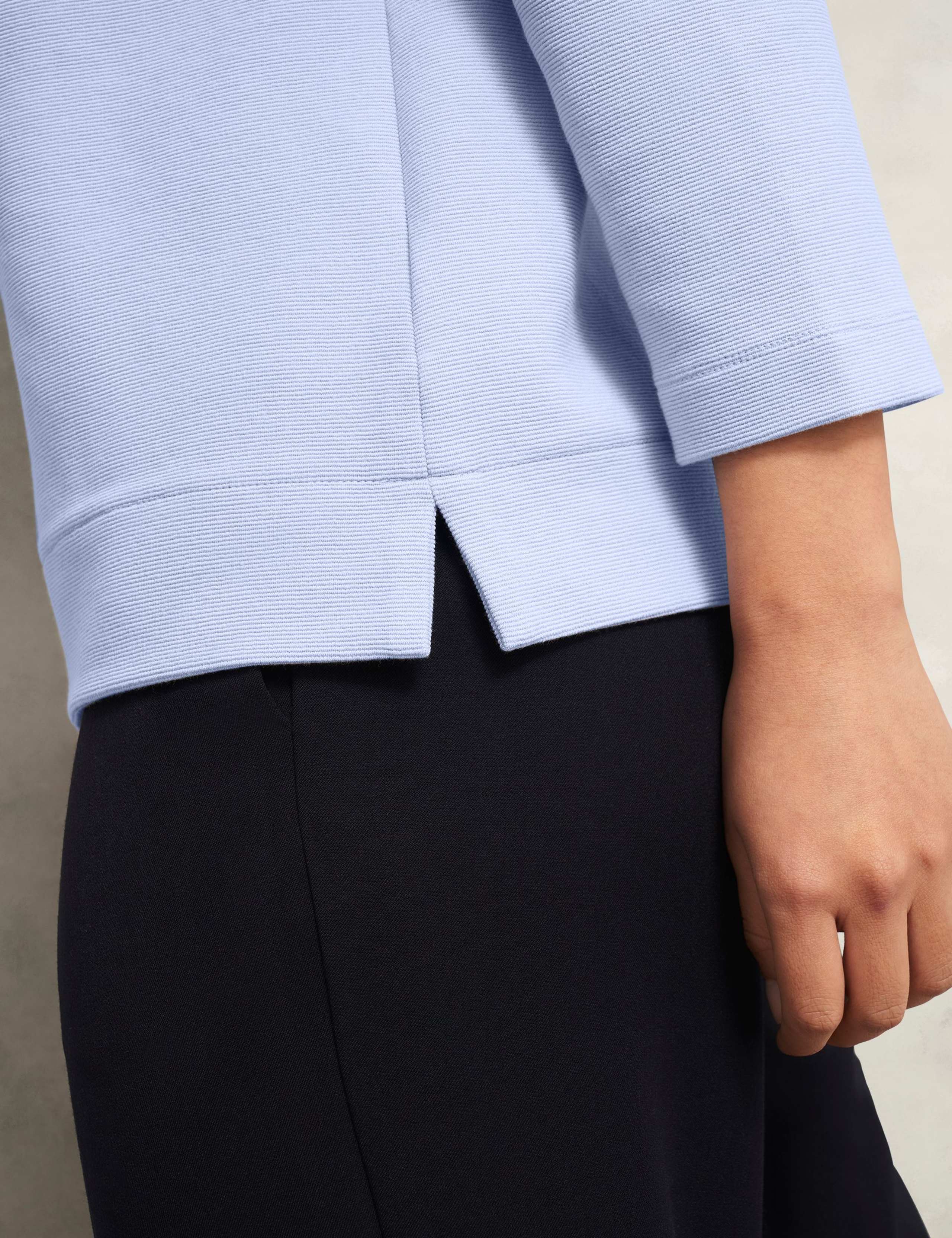 Cotton Blend Textured Roll Neck Top 5 of 6