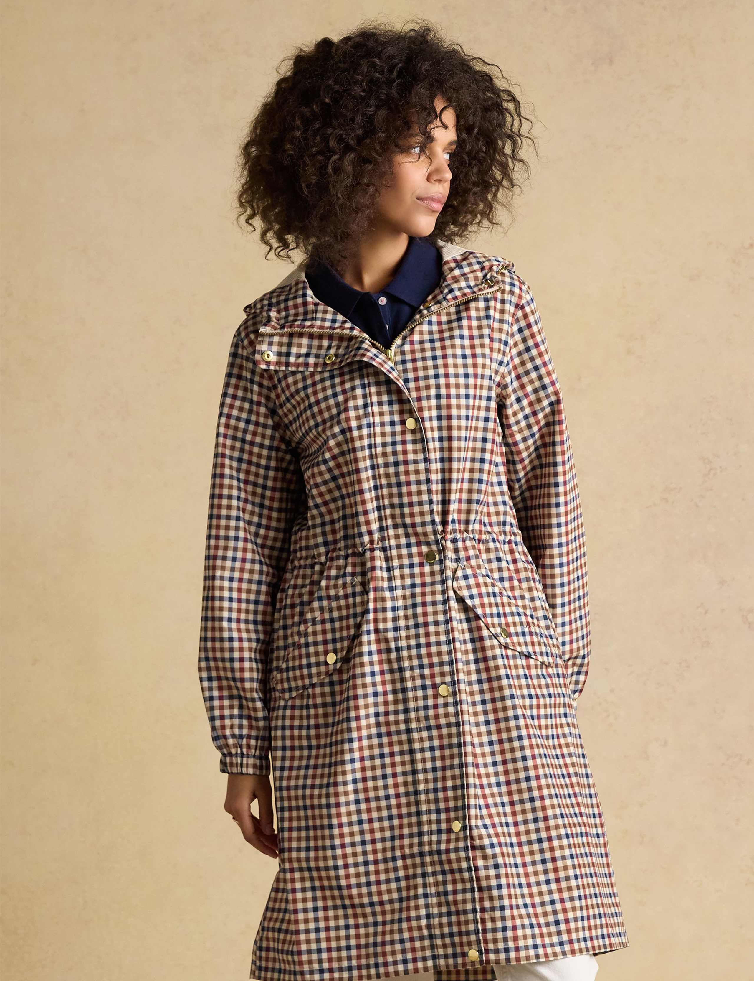 Waterproof Checked Hooded Raincoat 3 of 10