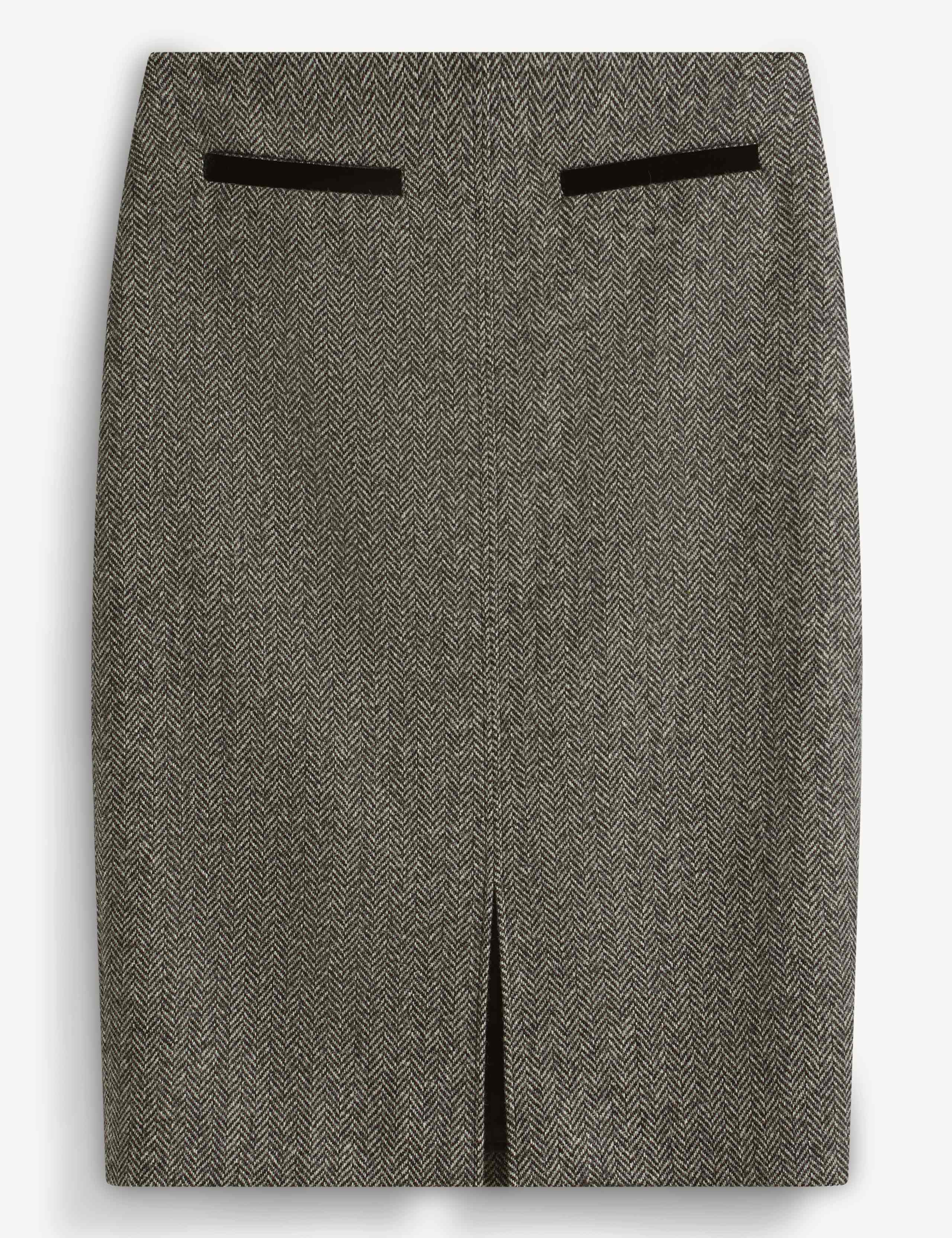 Pure Wool Tweed Knee Length Pencil Skirt 2 of 6