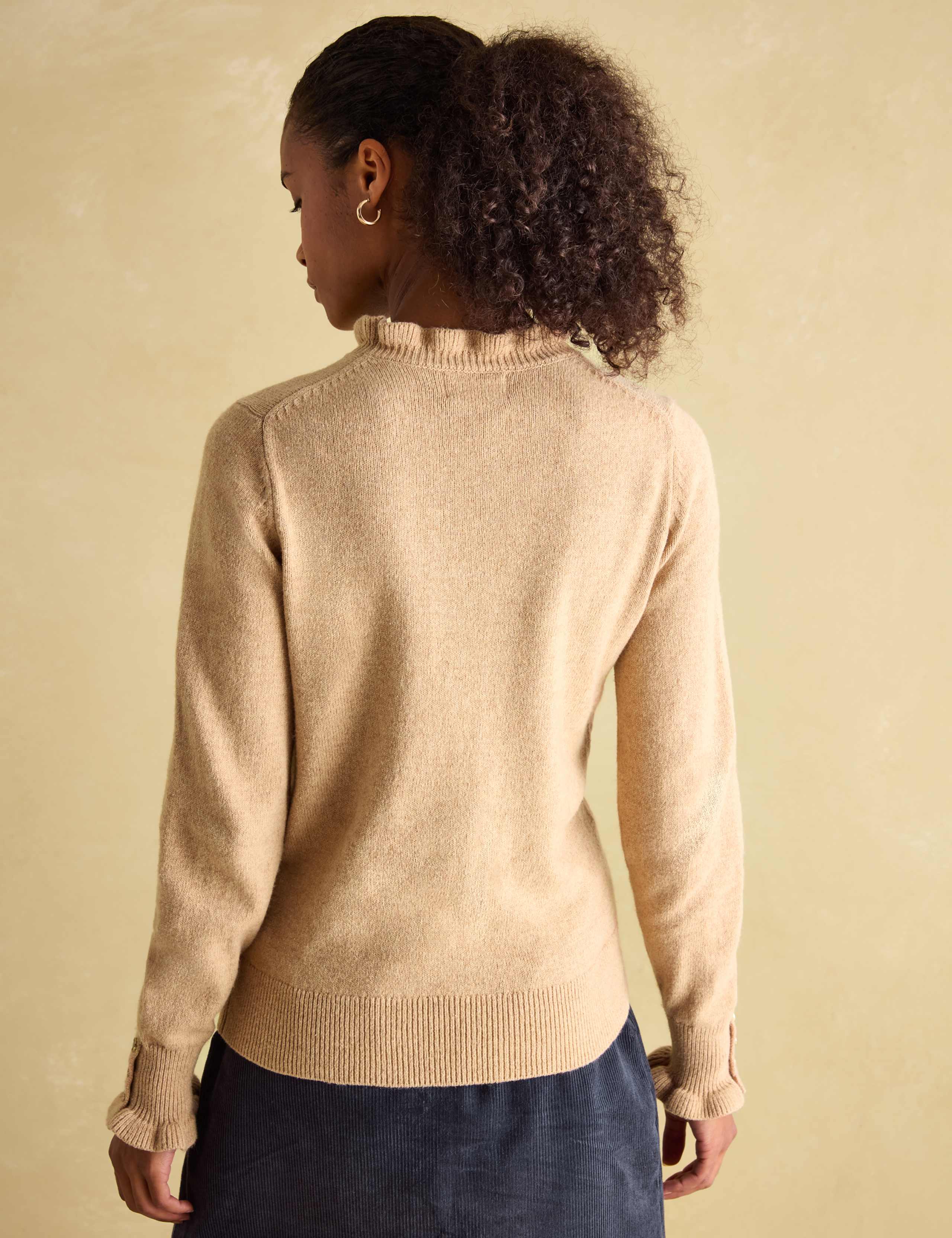 Cotton Rich Frill Detail Jumper with Wool 3 of 5