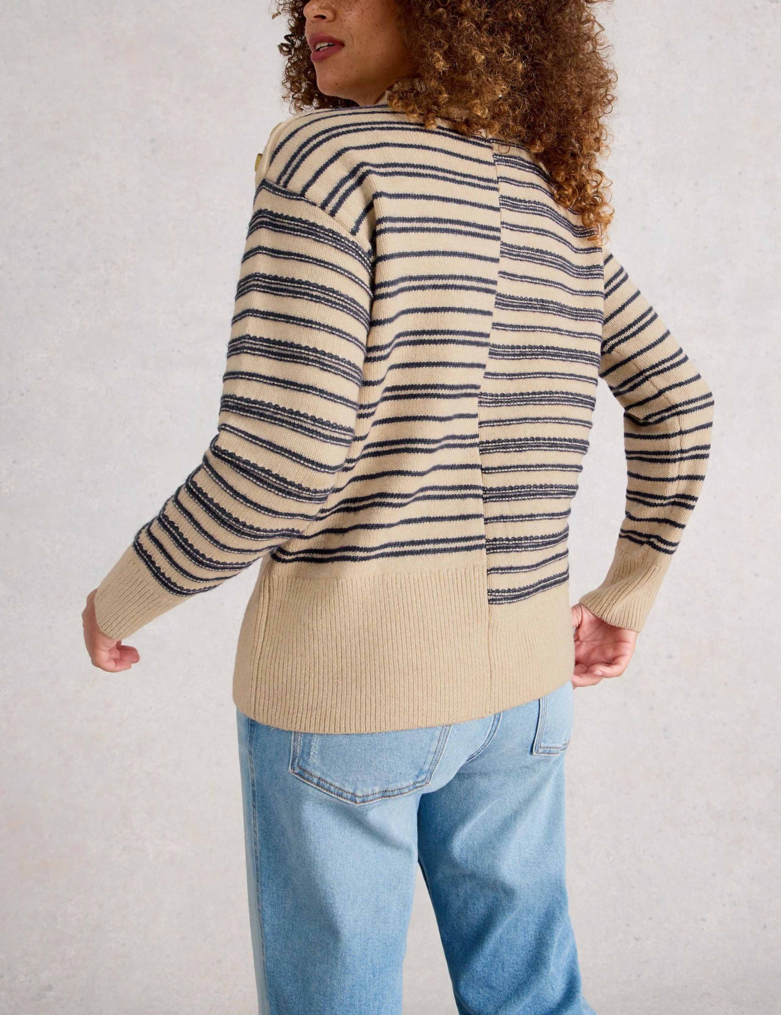 Striped High Neck Jumper with Cotton 4 of 6