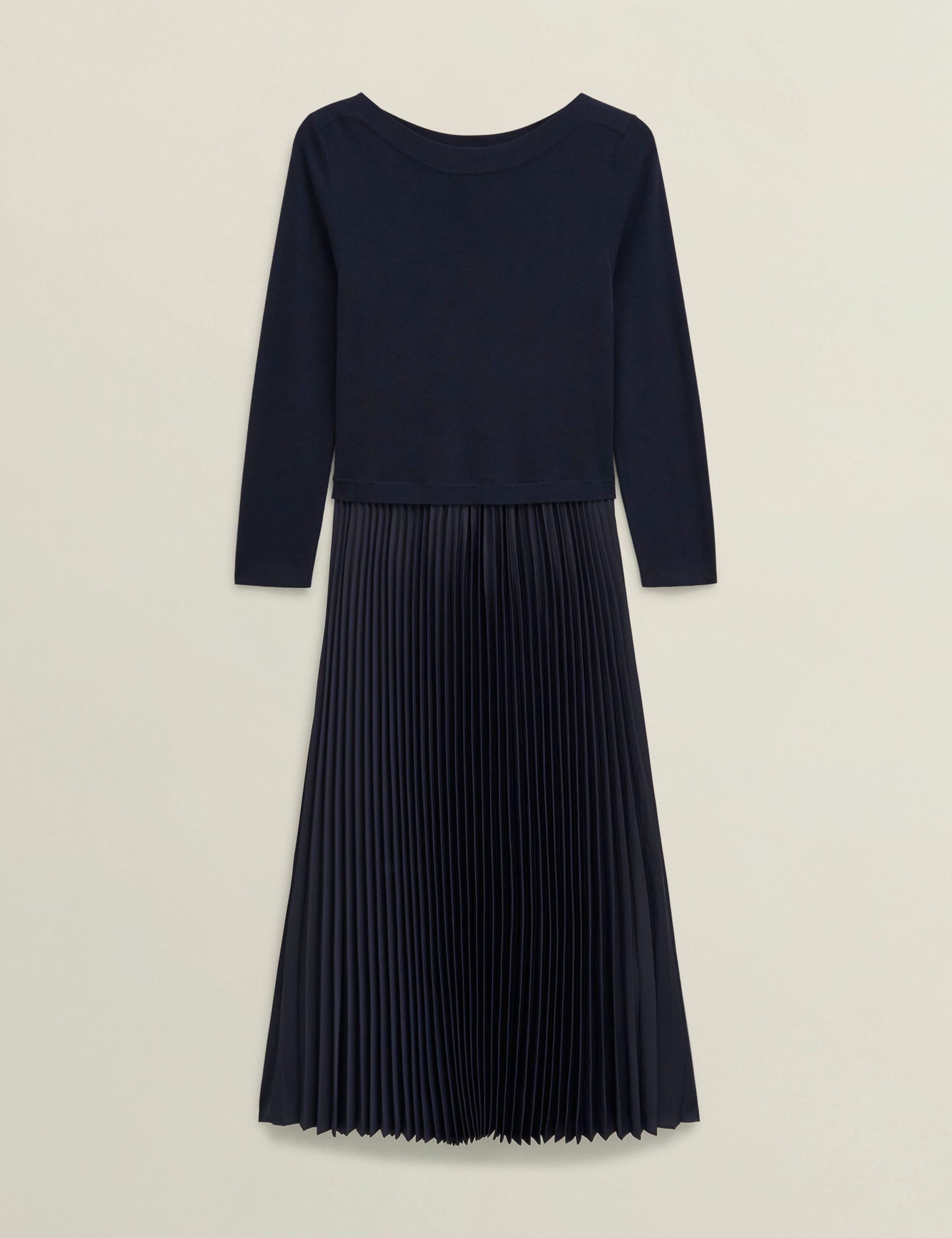 Slash Neck Knitted Midi Dress 2 of 5