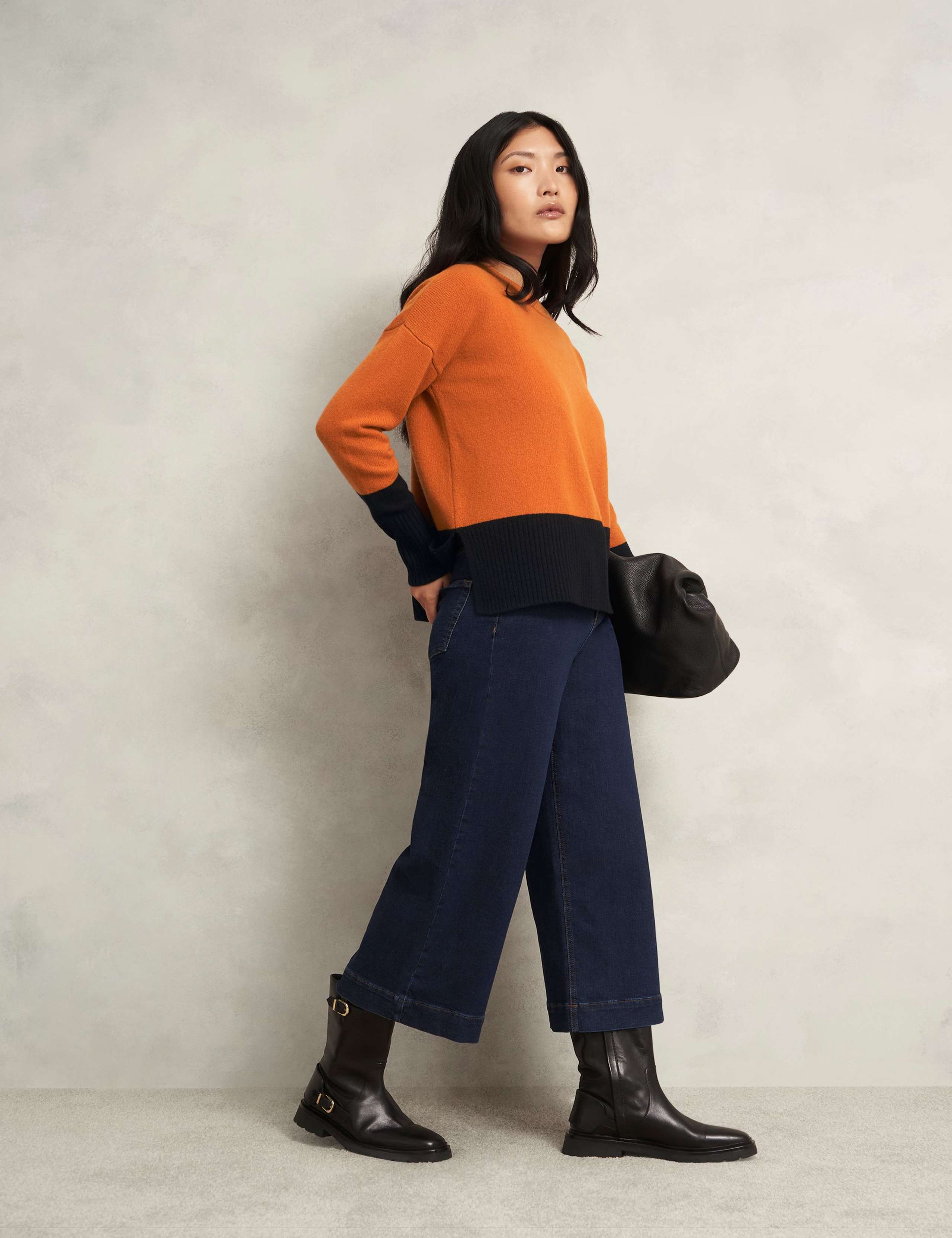 Merino Wool Rich Colour Block Jumper 3 of 6