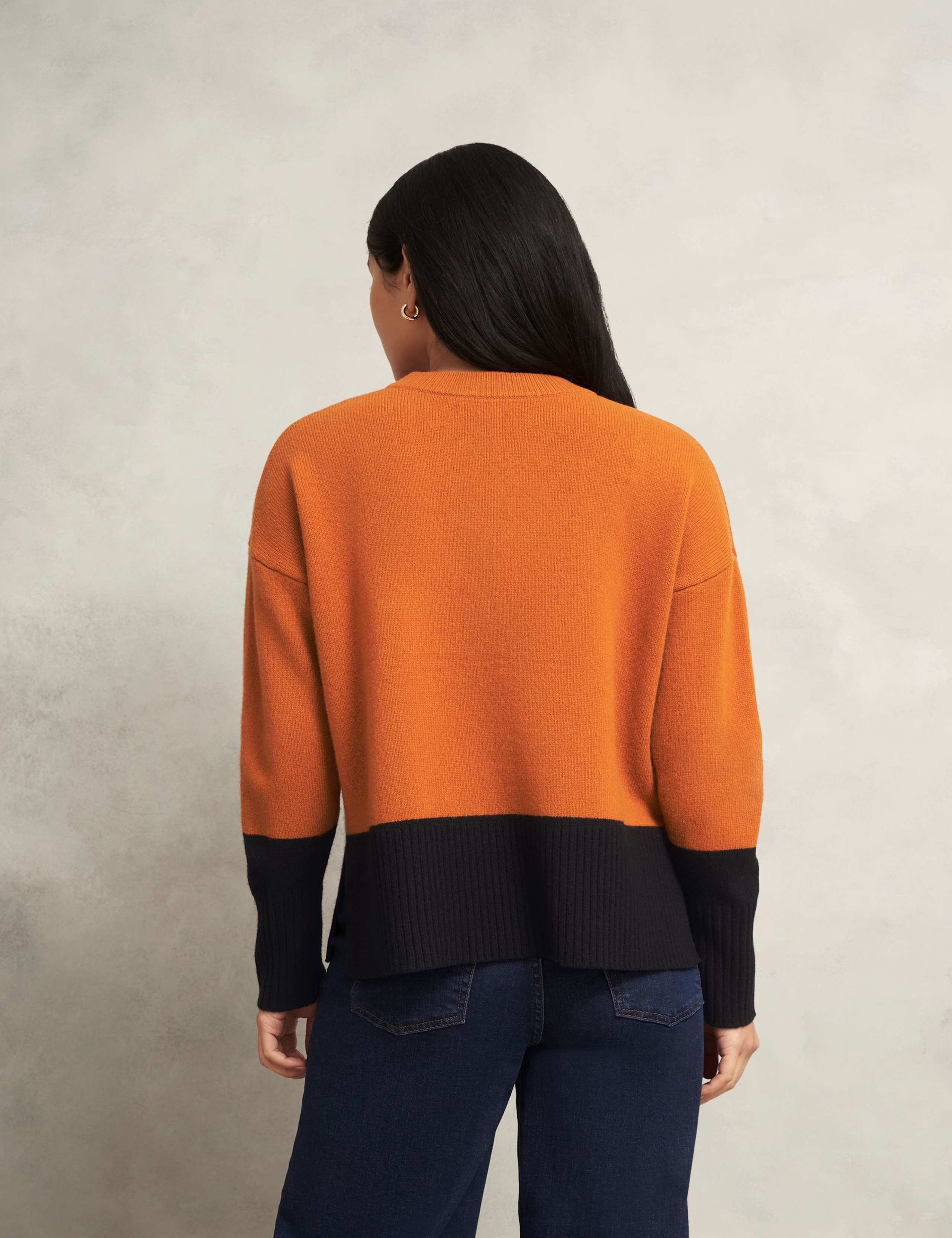 Merino Wool Rich Colour Block Jumper 4 of 6