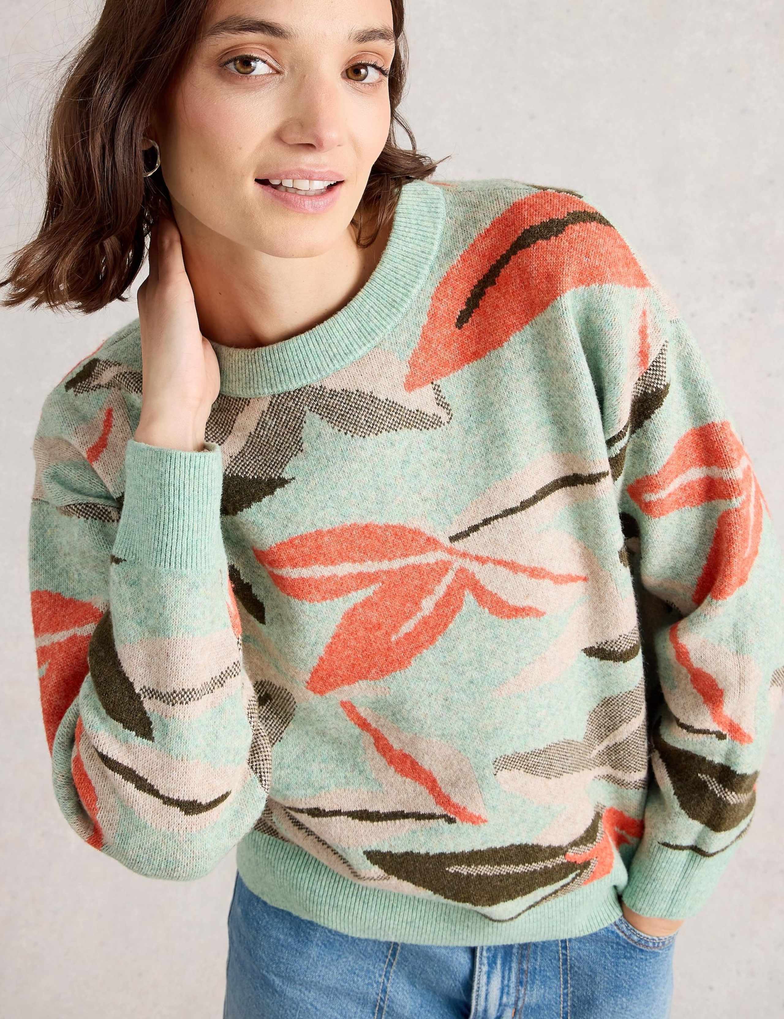 Floral Crew Neck Jumper with Wool 3 of 6