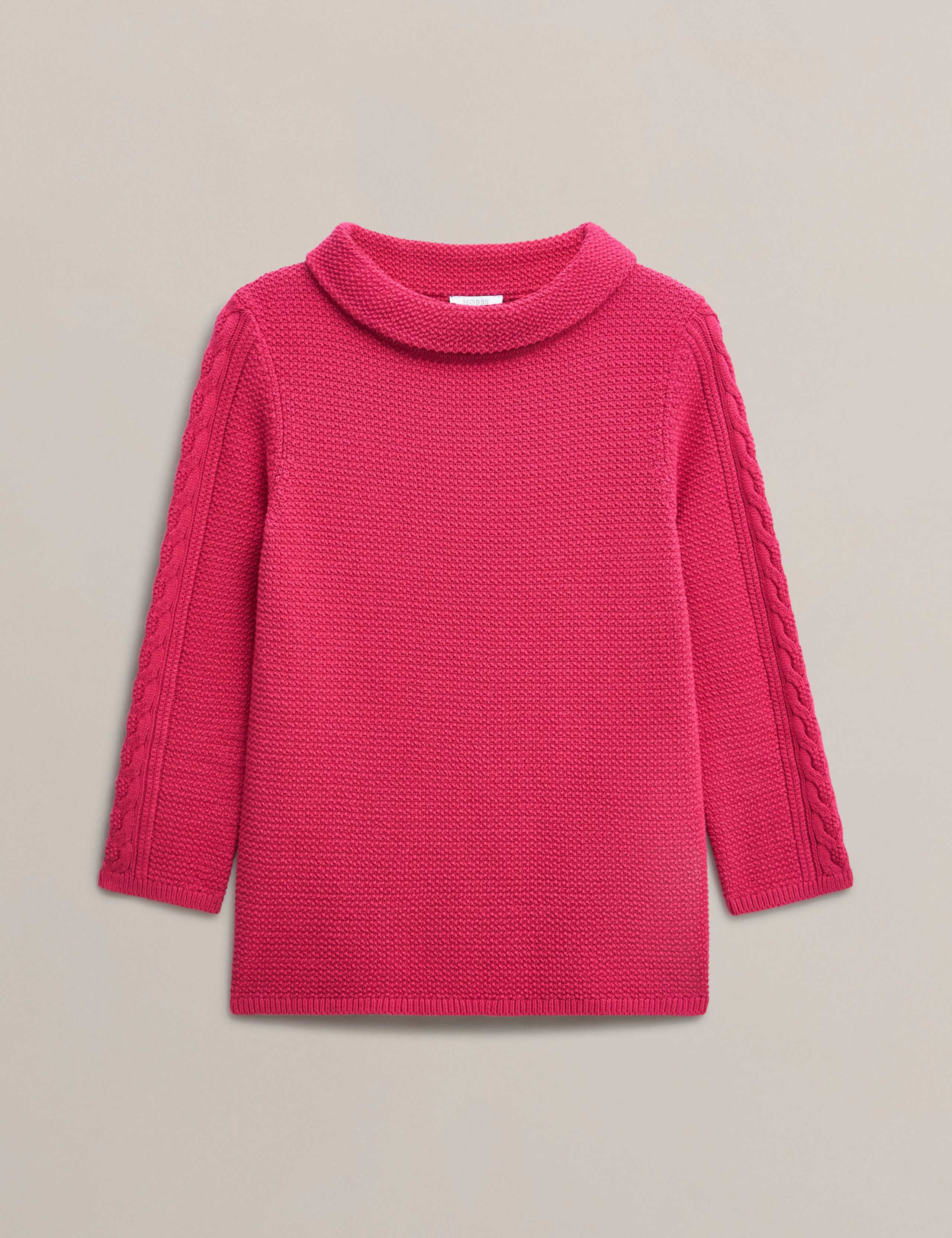 Pure Cotton Textured Roll Neck Jumper 2 of 5