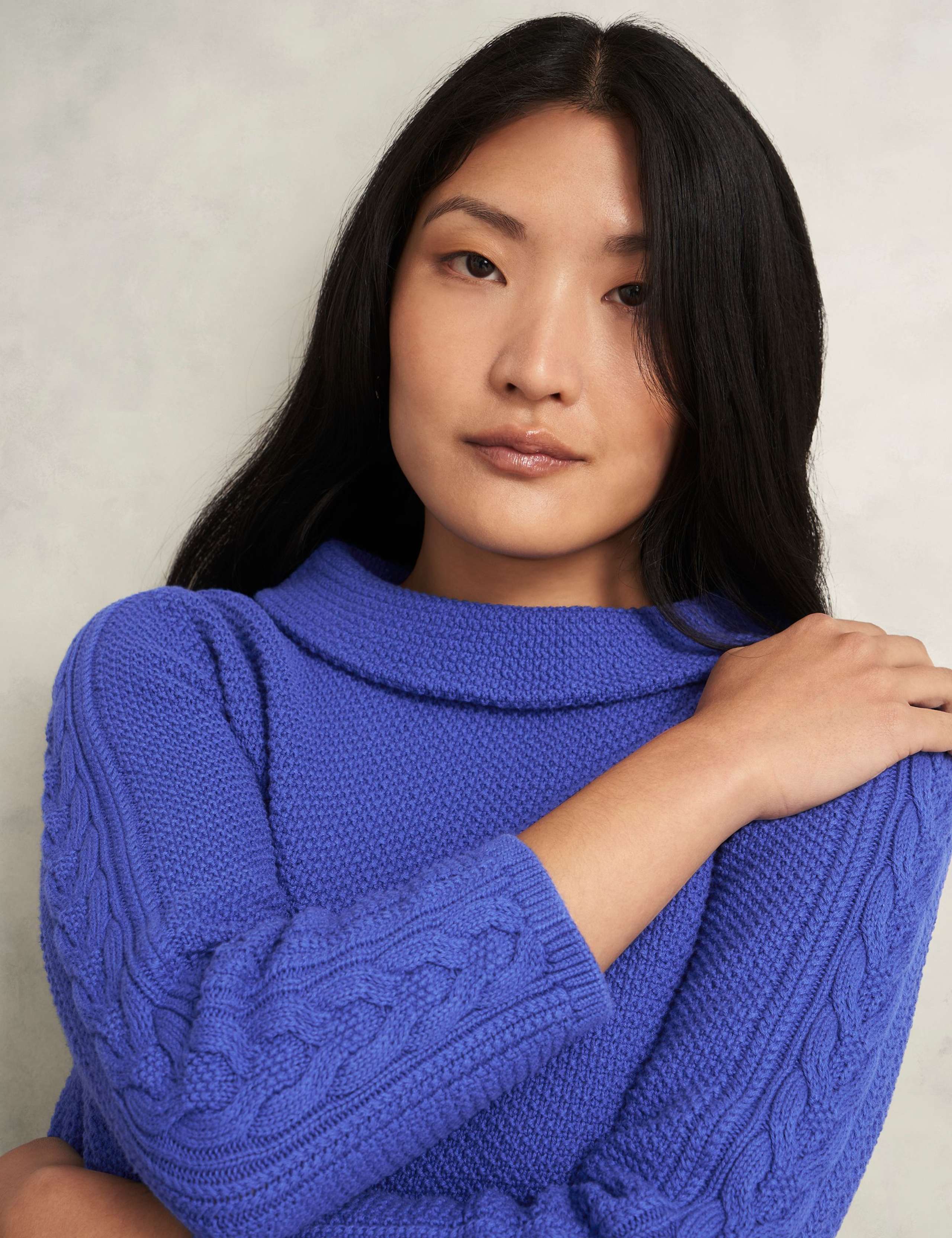 Pure Cotton Textured Roll Neck Jumper 5 of 5