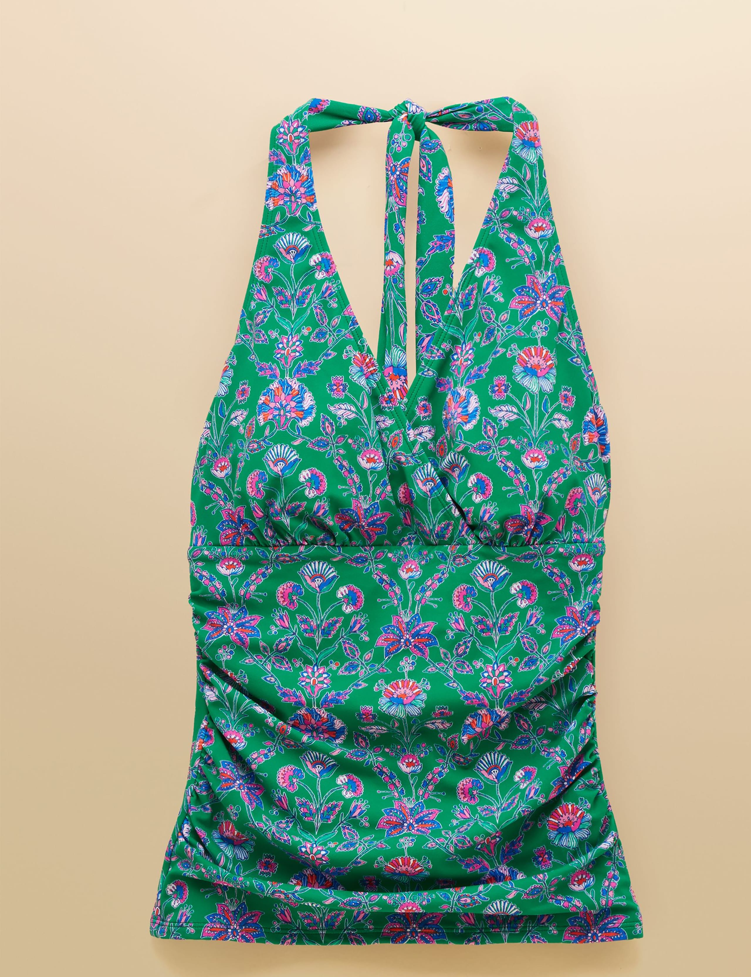 Floral Wrap Halterneck Tankini Top 2 of 8