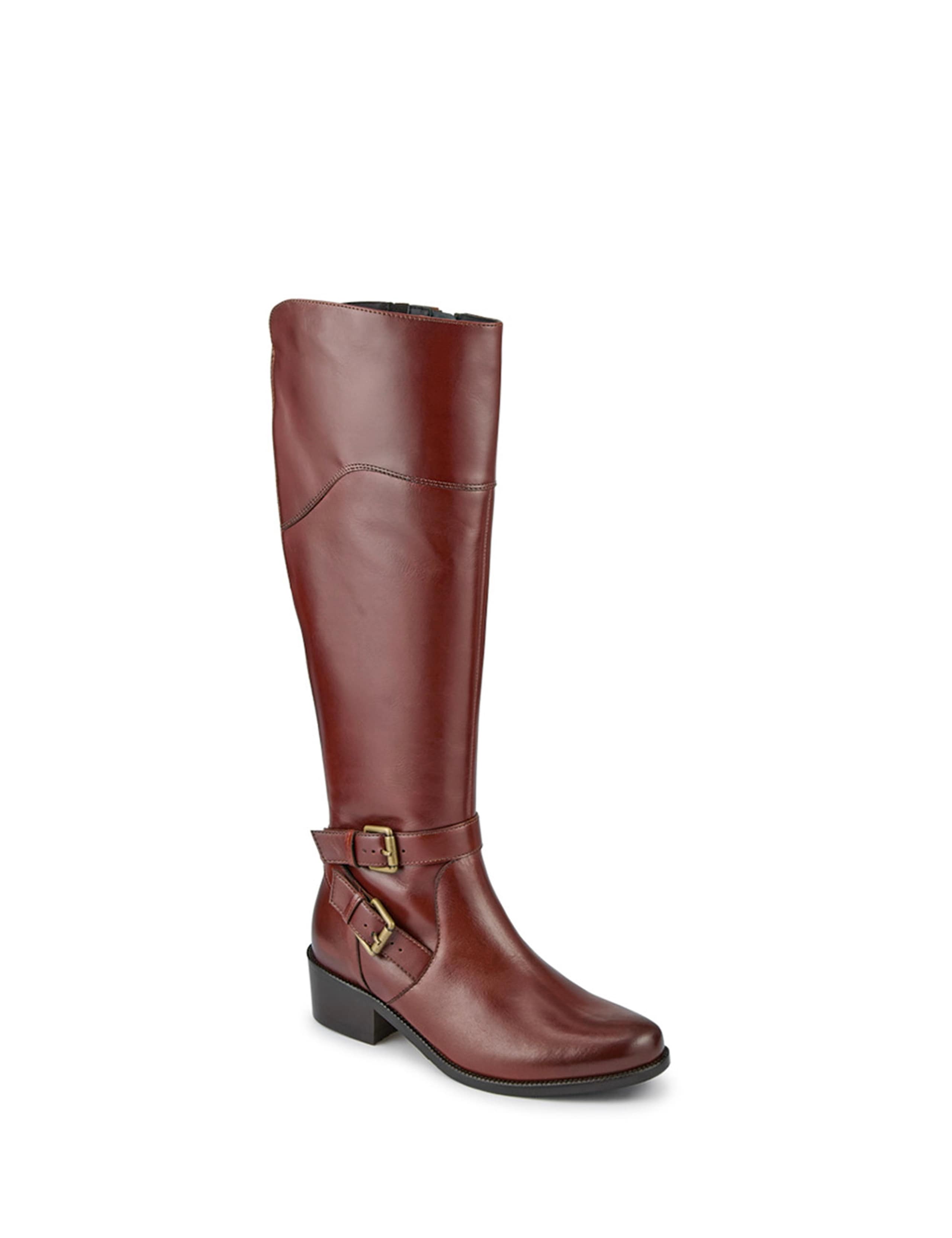 Leather Block Heel Knee High Boots 3 of 6
