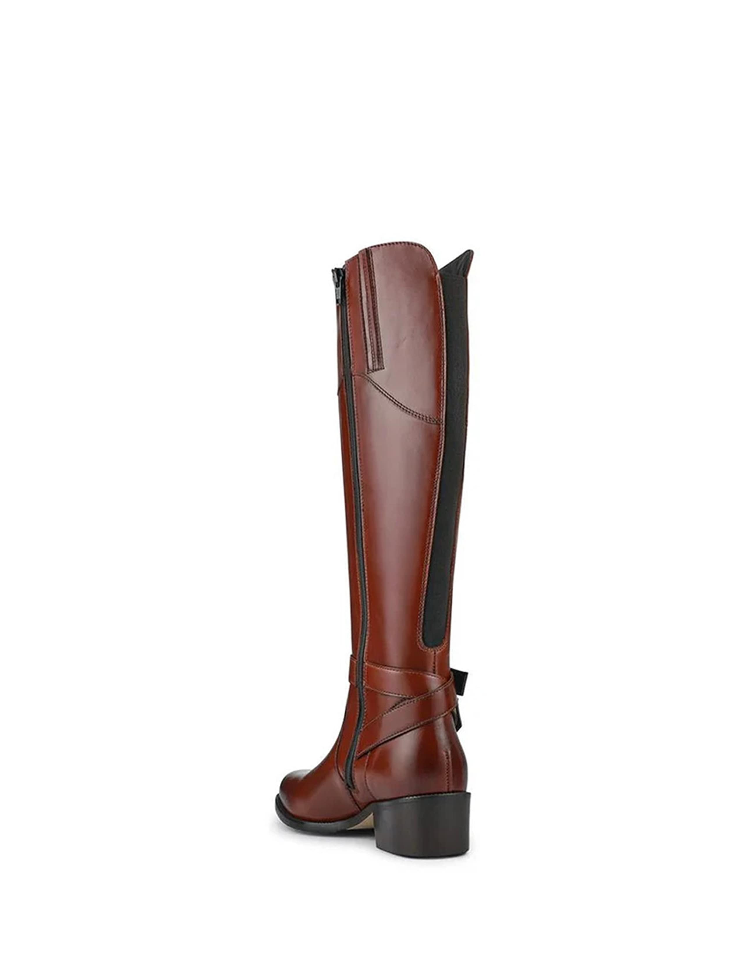 Leather Block Heel Knee High Boots 5 of 6