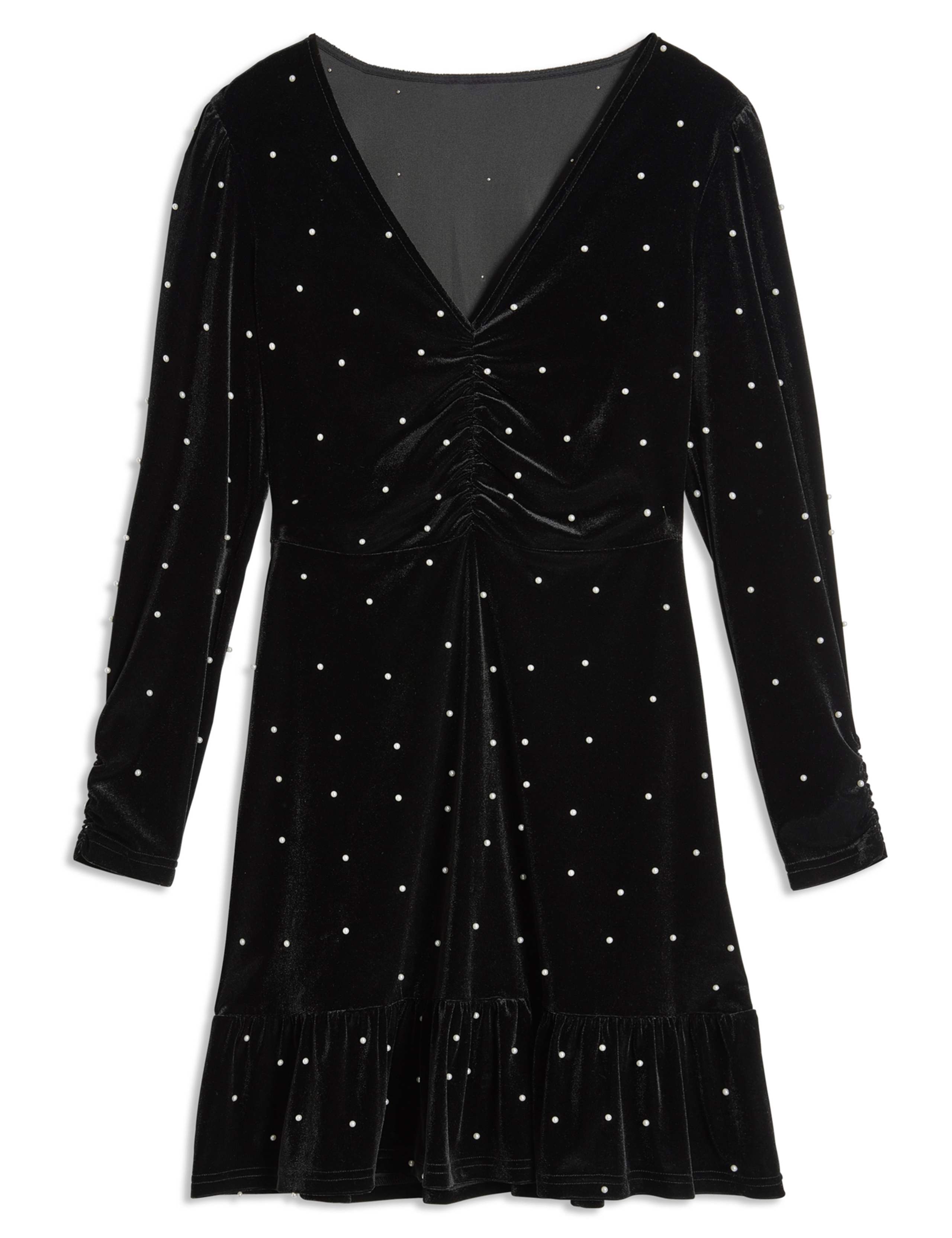 andmary Betty velour mini dress black