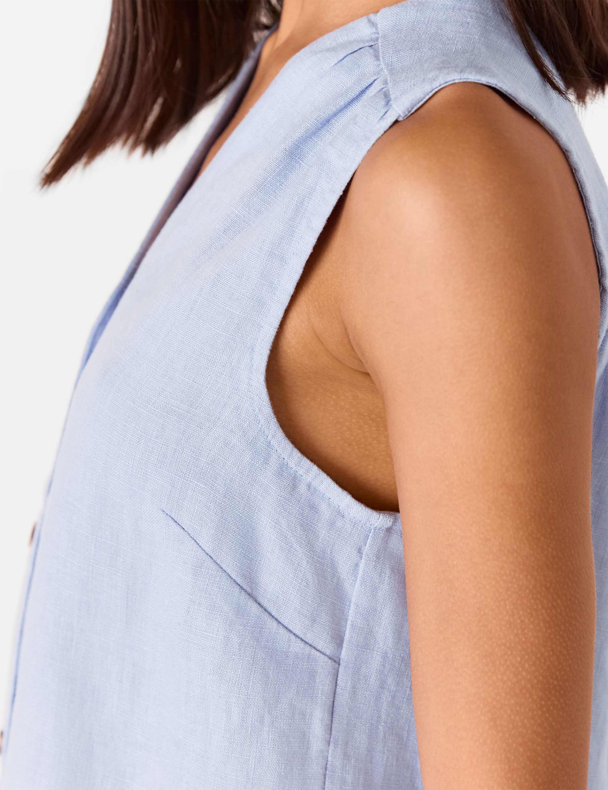 Pure Linen Button Through Tank Top 4 of 4