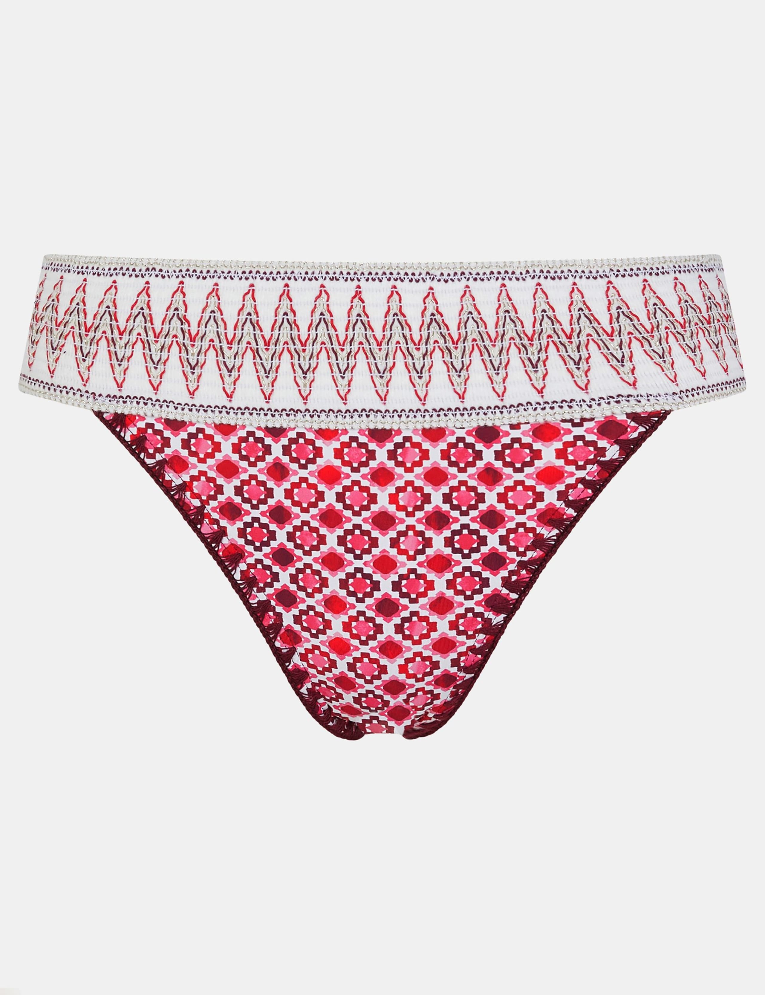 Tile Print High Leg Bikini Bottoms 2 of 4