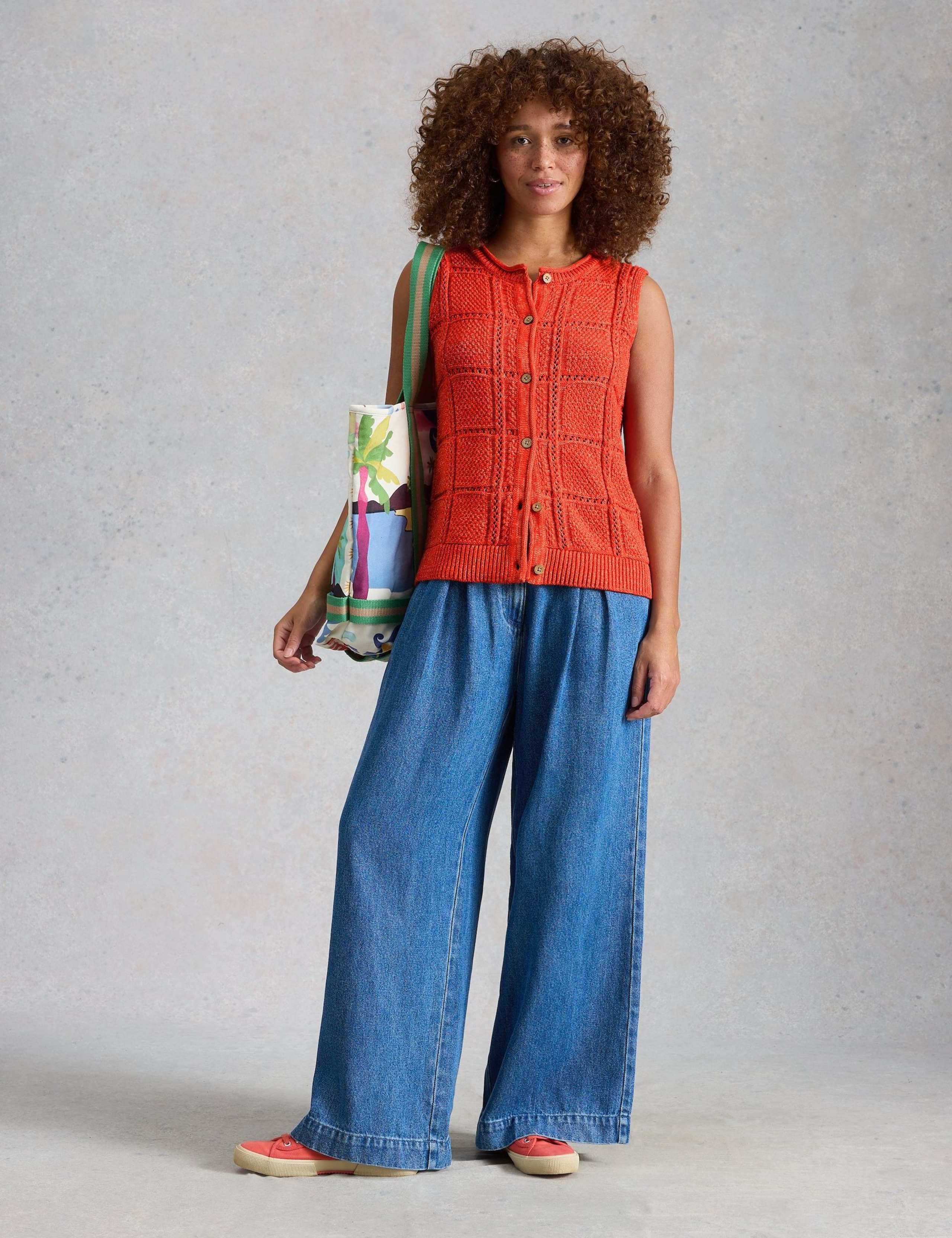 Pure Cotton Patterned Knitted Waistcoat 1 of 6