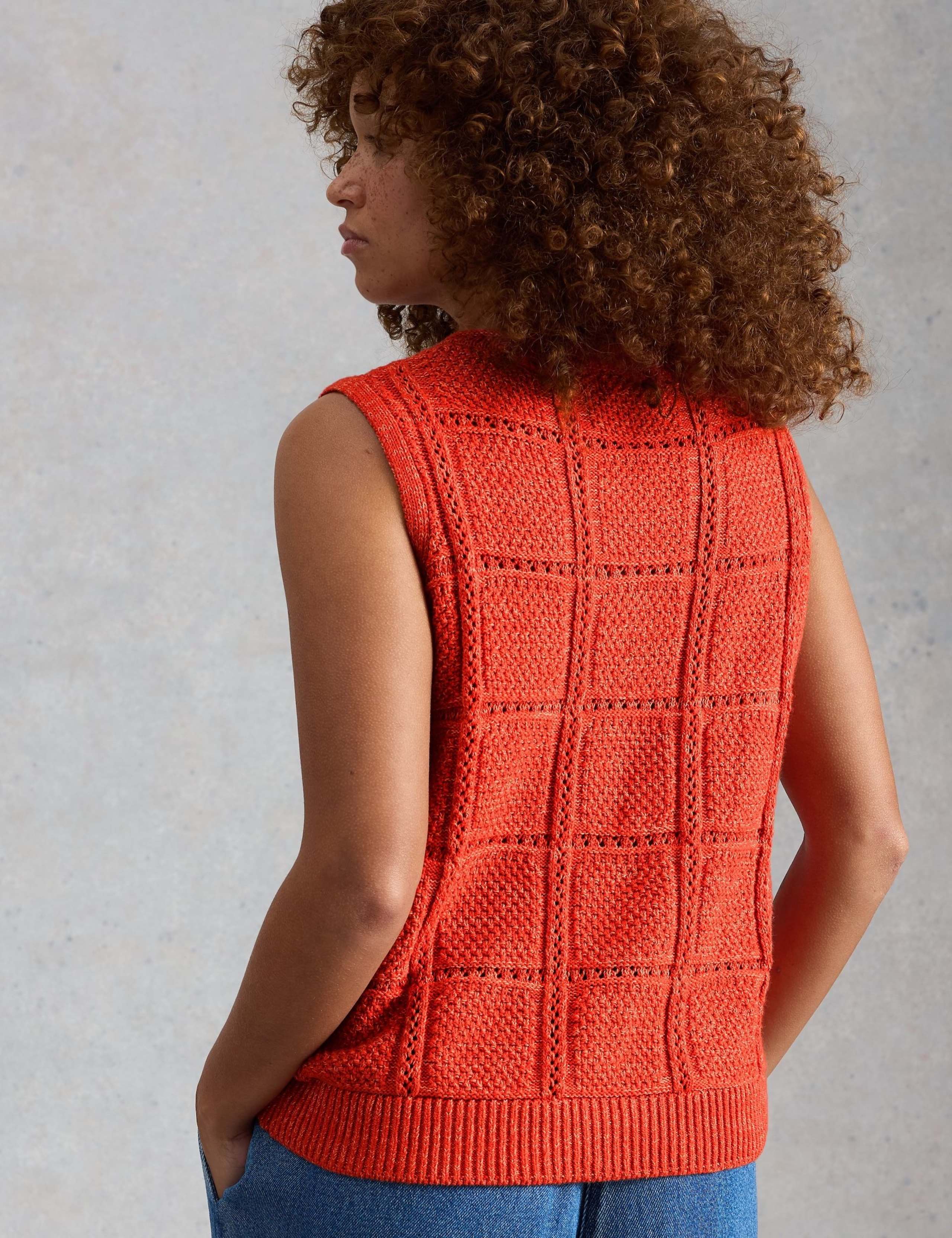 Pure Cotton Patterned Knitted Waistcoat 3 of 6