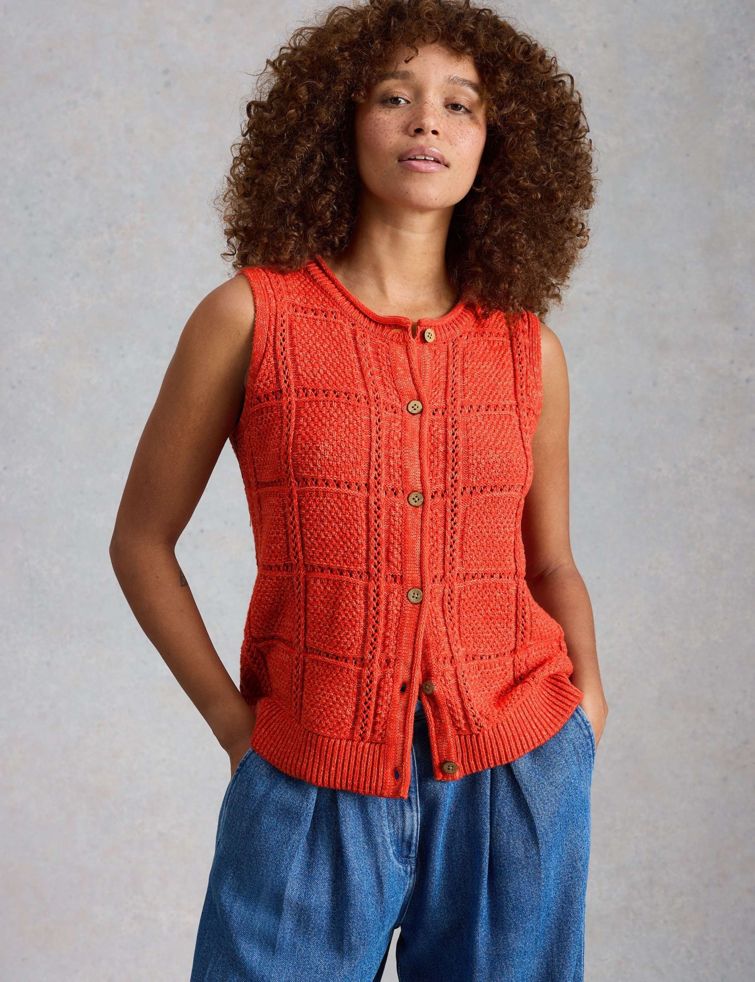 Pure Cotton Patterned Knitted Waistcoat 4 of 6