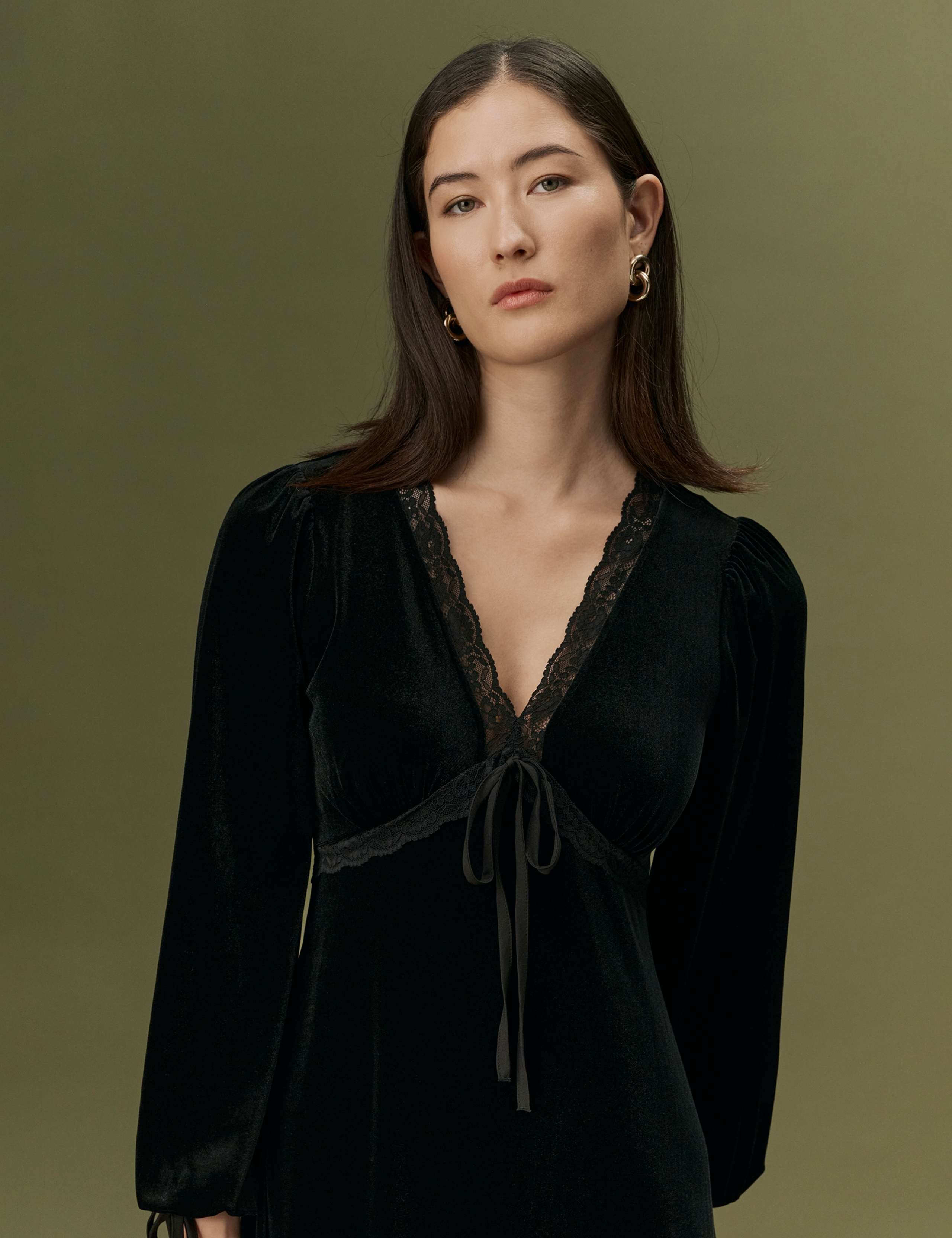 Velvet Button Front Midi Tea Dress 9 of 11
