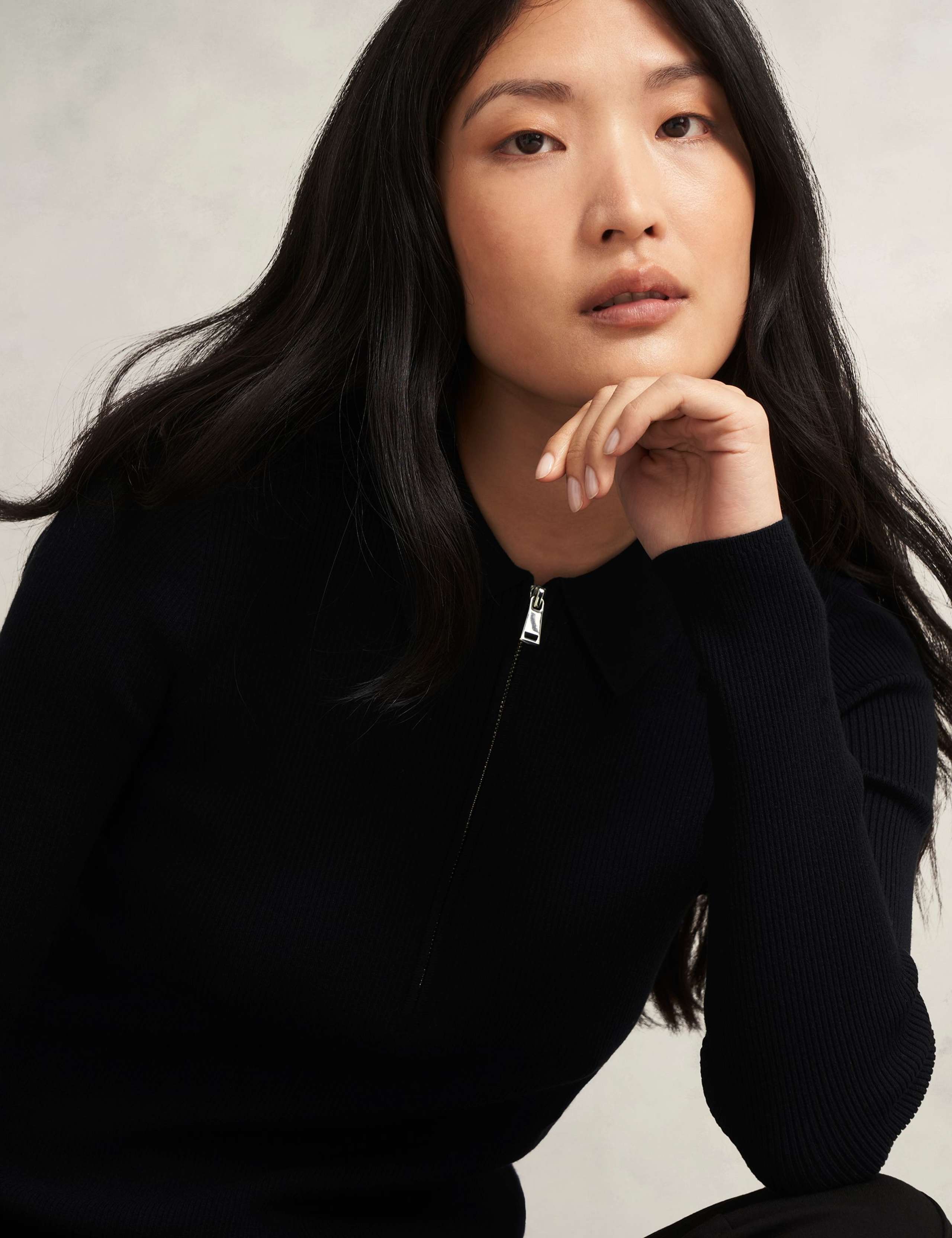 Ribbed Collared Half Zip Knitted Shirt 4 of 5