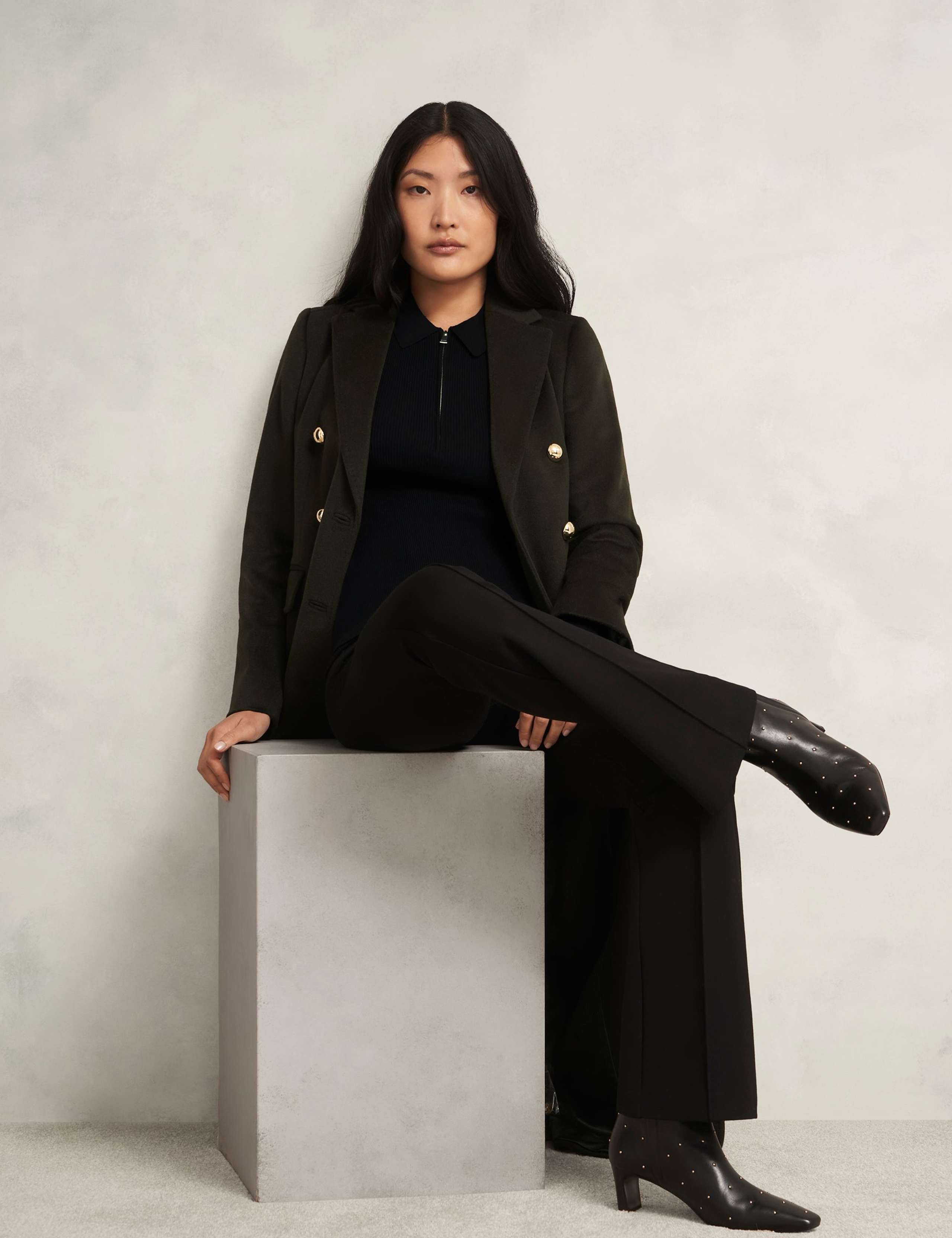 Ribbed Collared Half Zip Knitted Shirt 5 of 5