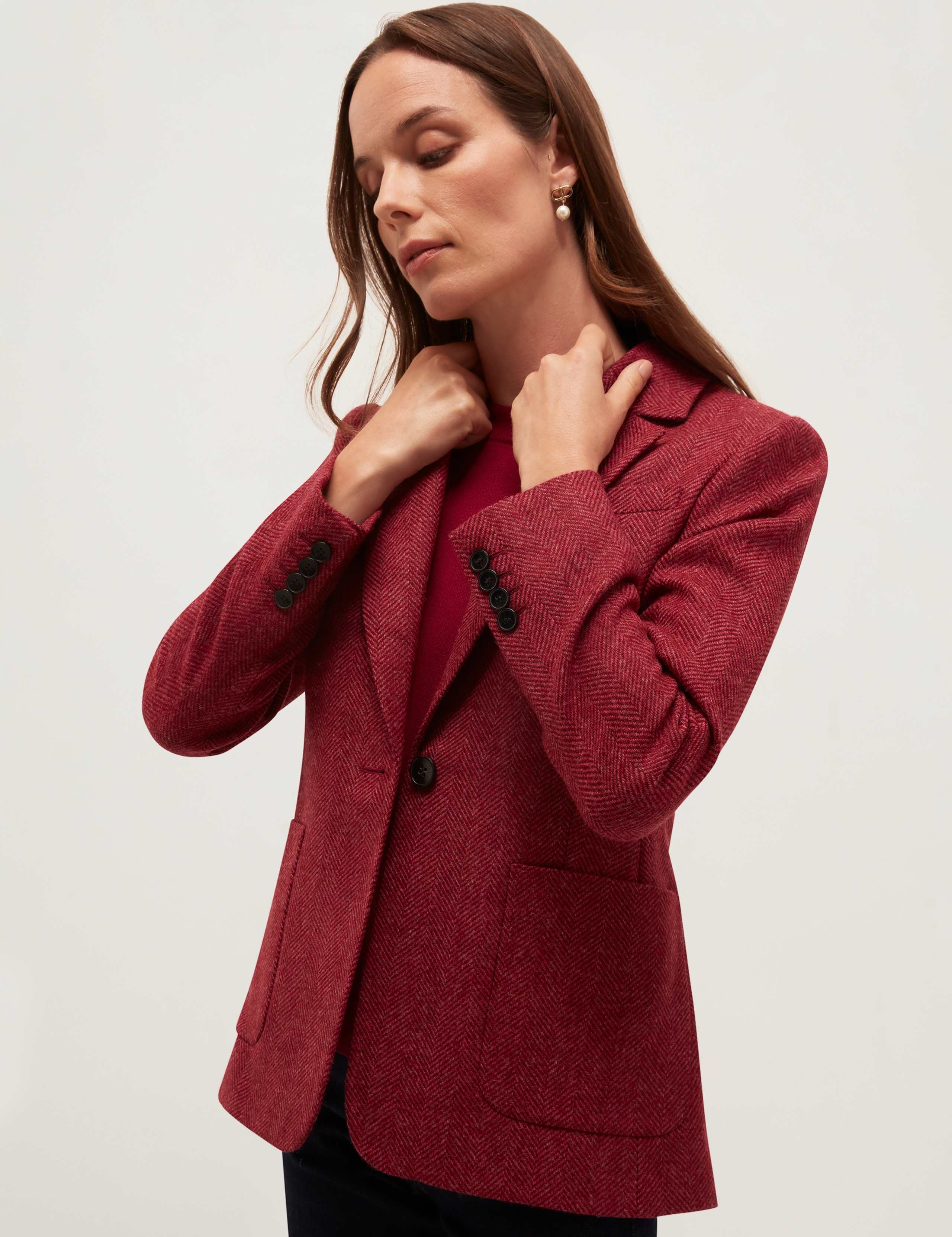 Pure Wool Herringbone Short Jacket 5 of 7