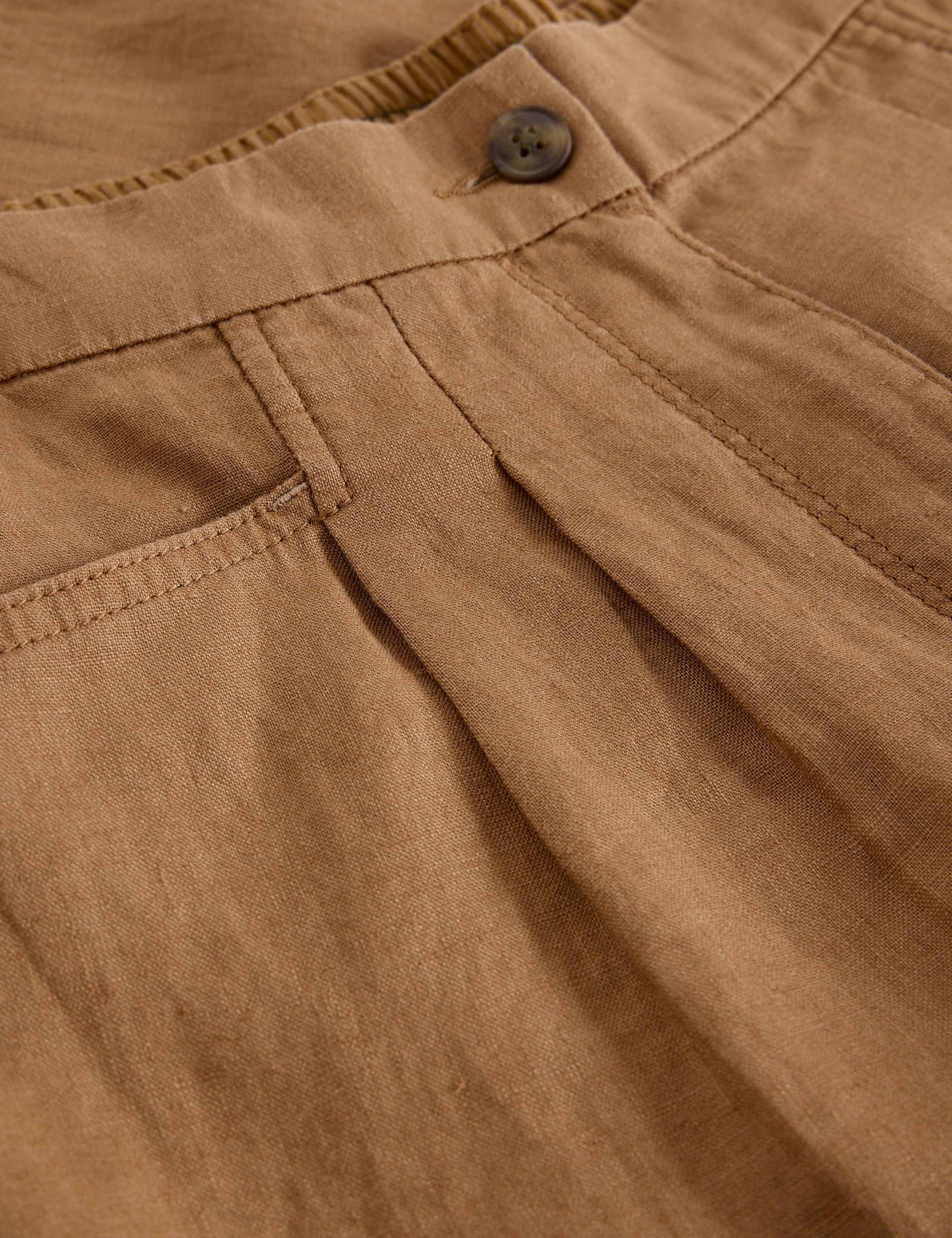 Pure Linen Tapered Ankle Grazer Trousers 5 of 6
