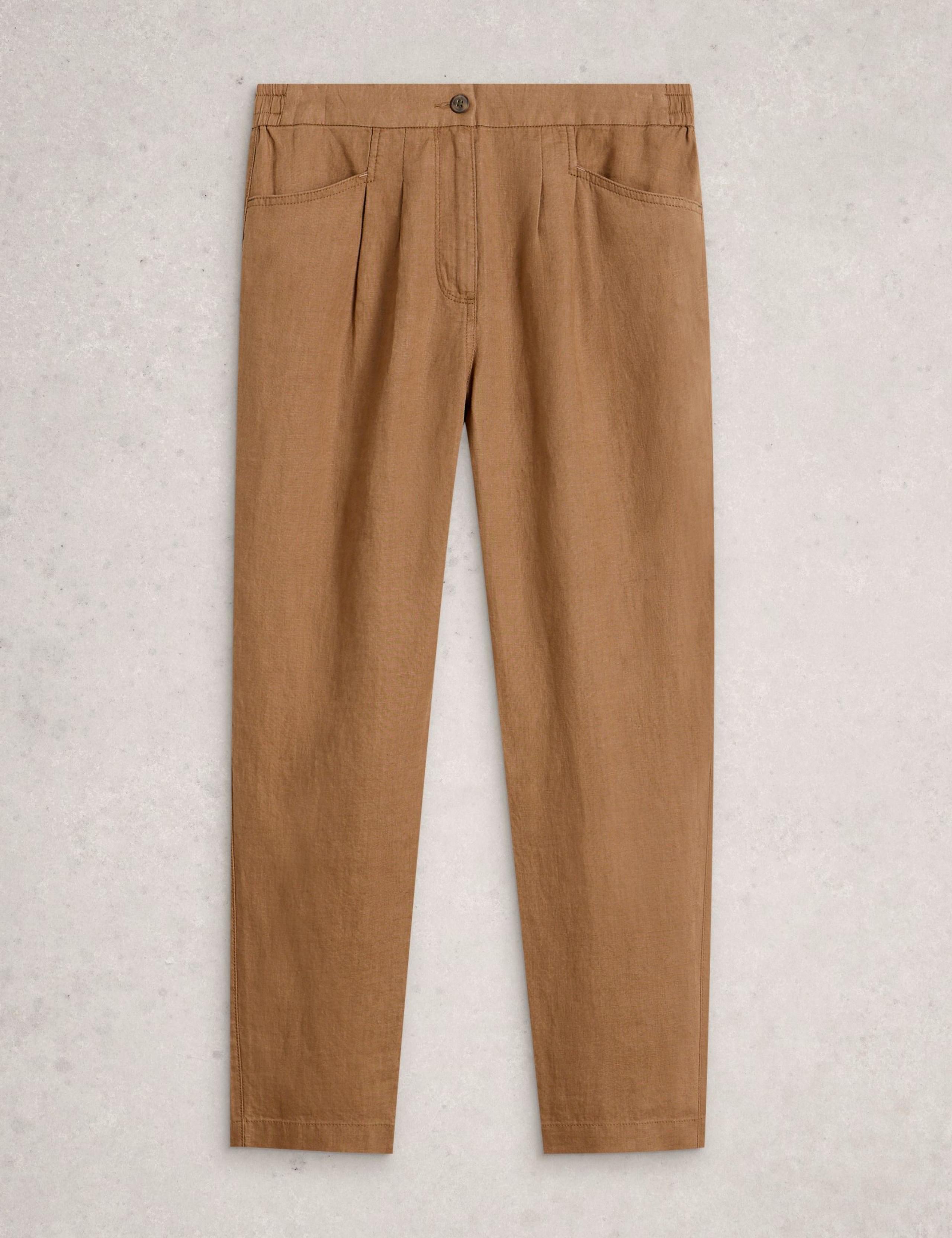 Pure Linen Tapered Ankle Grazer Trousers 2 of 6