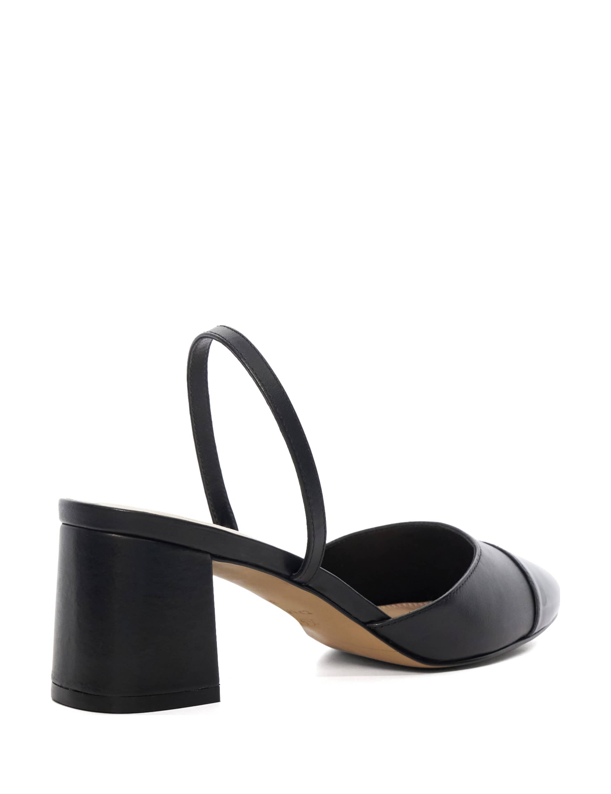 Leather Block Heel Slingback Shoes 3 of 5