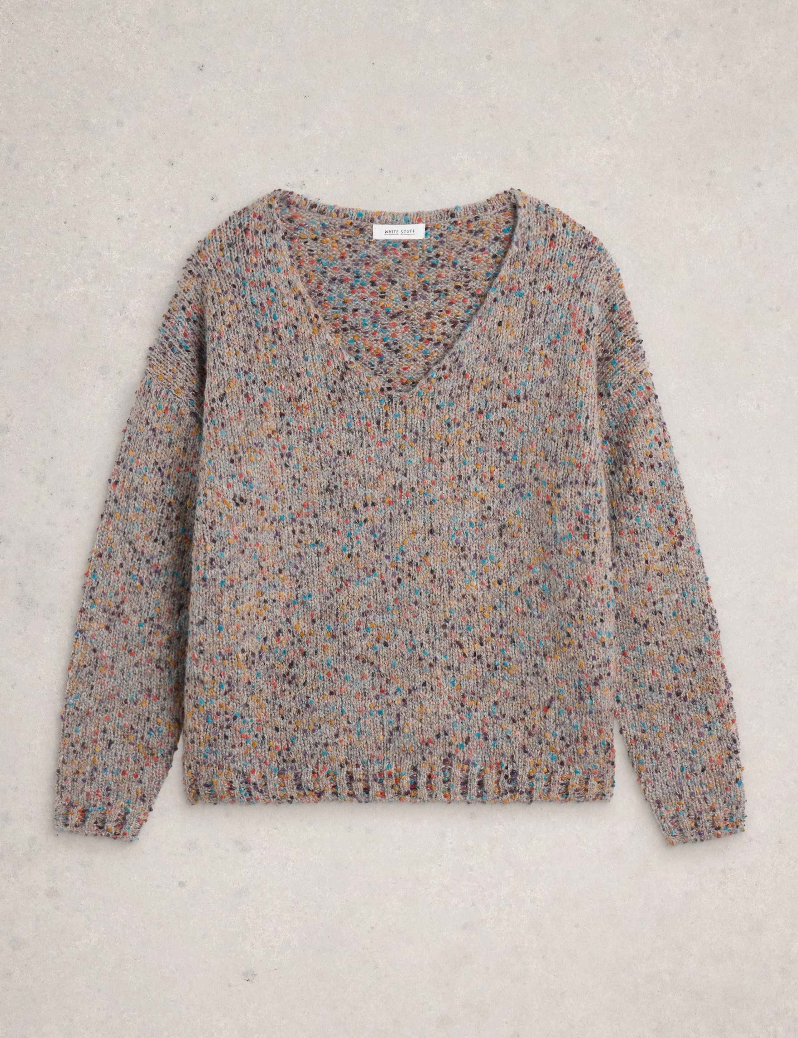 V-Neck Textured Jumper with Wool 2 of 6