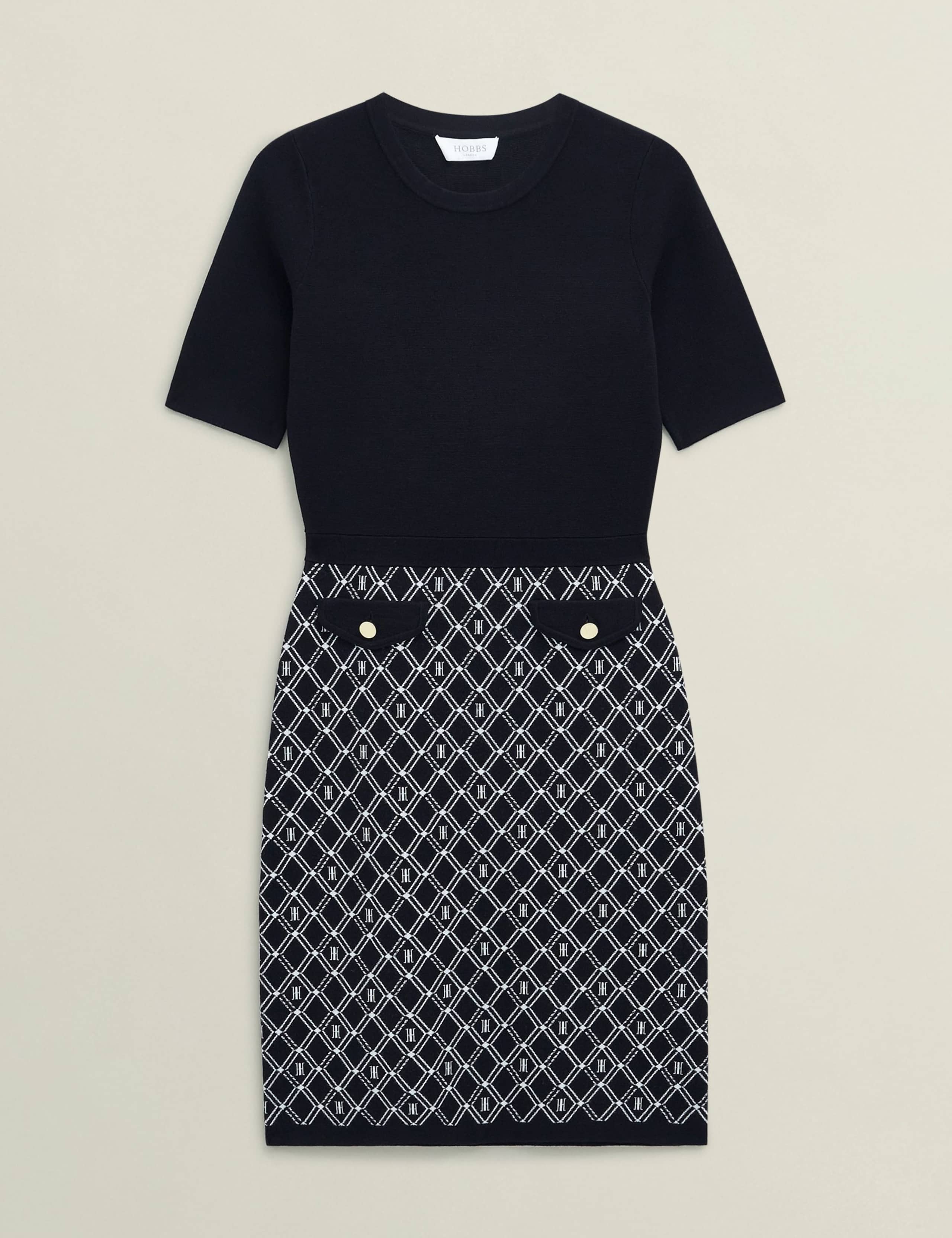 Printed Knee Length Skater Dress 2 of 7
