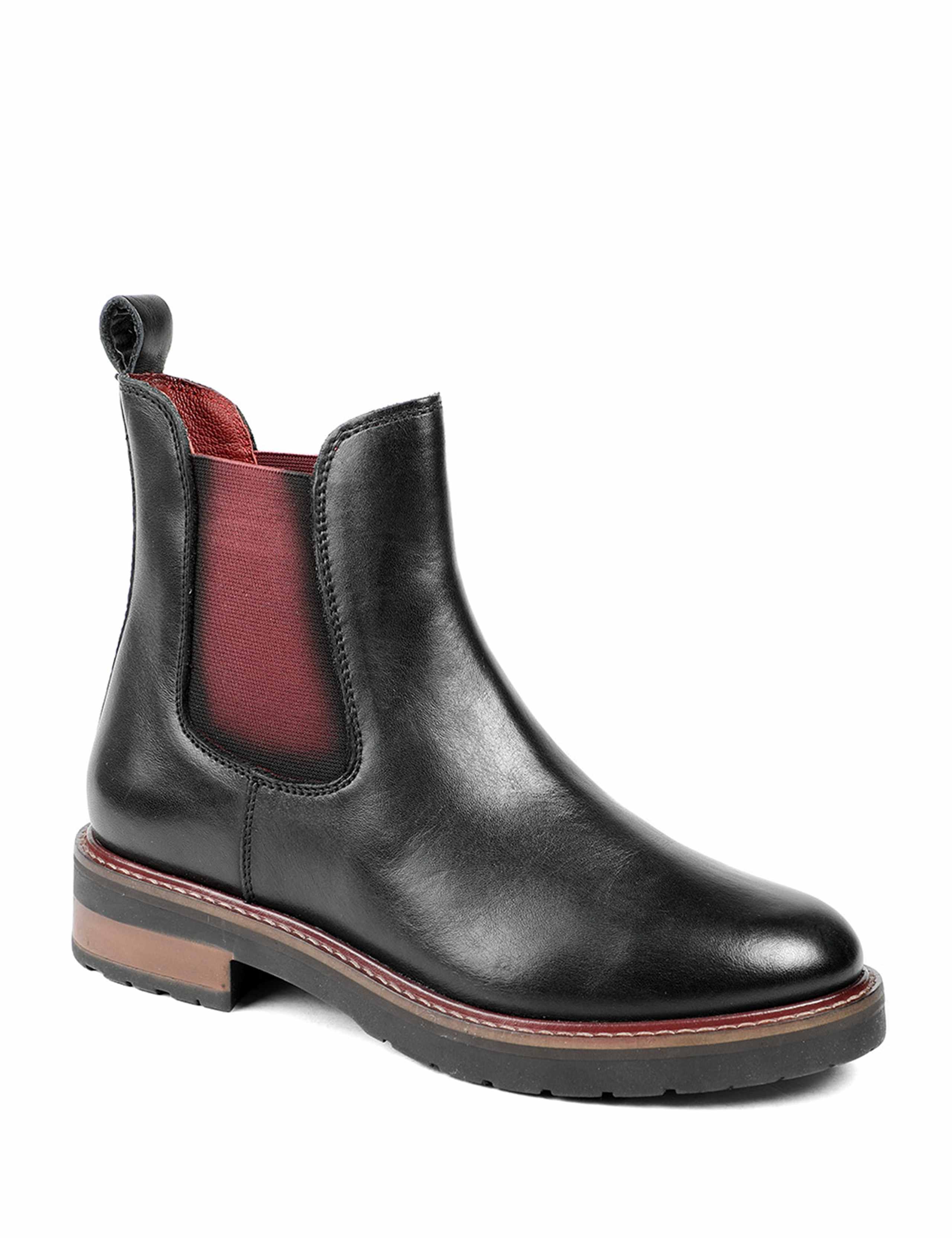 Leather Chelsea Block Heel Ankle Boots 3 of 6