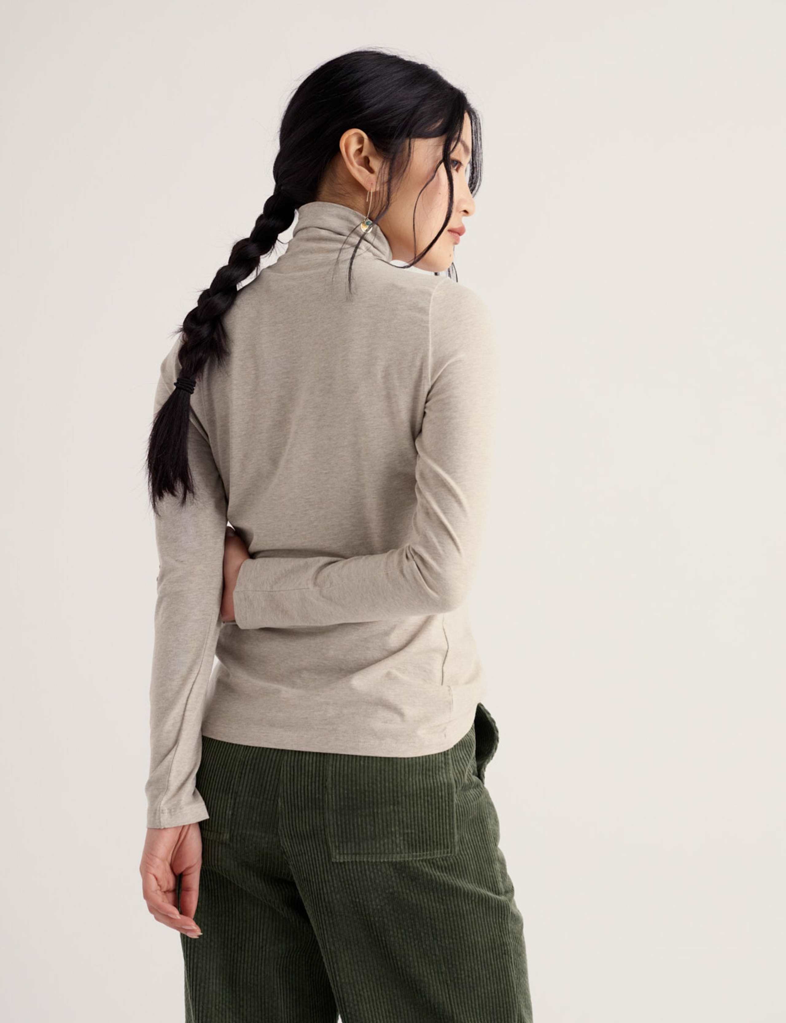 Pure Cotton Roll Neck Regular Fit Top 5 of 5