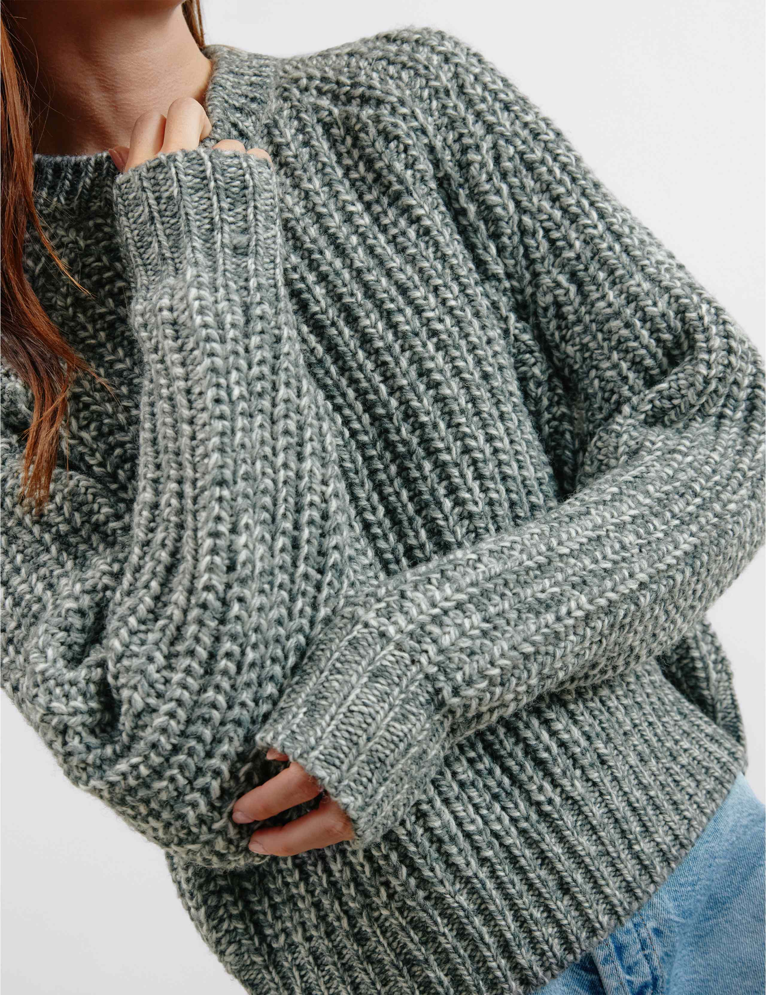 Wool Blend Ribbed Crew Neck Jumper 4 of 5