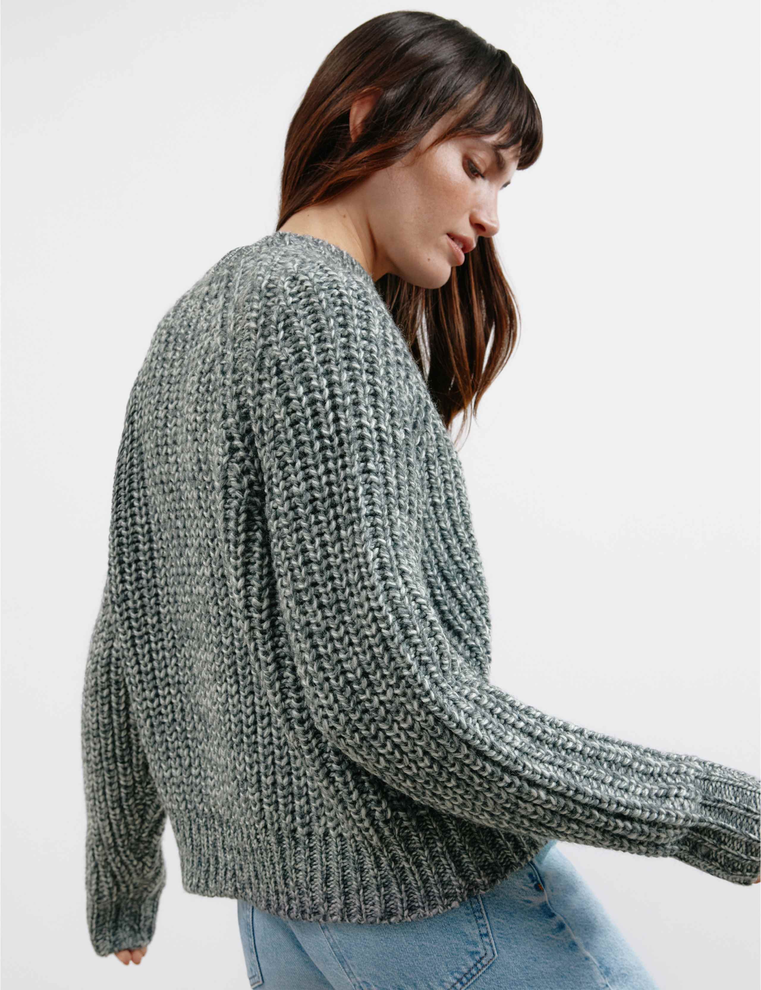 Wool Blend Ribbed Crew Neck Jumper 5 of 5