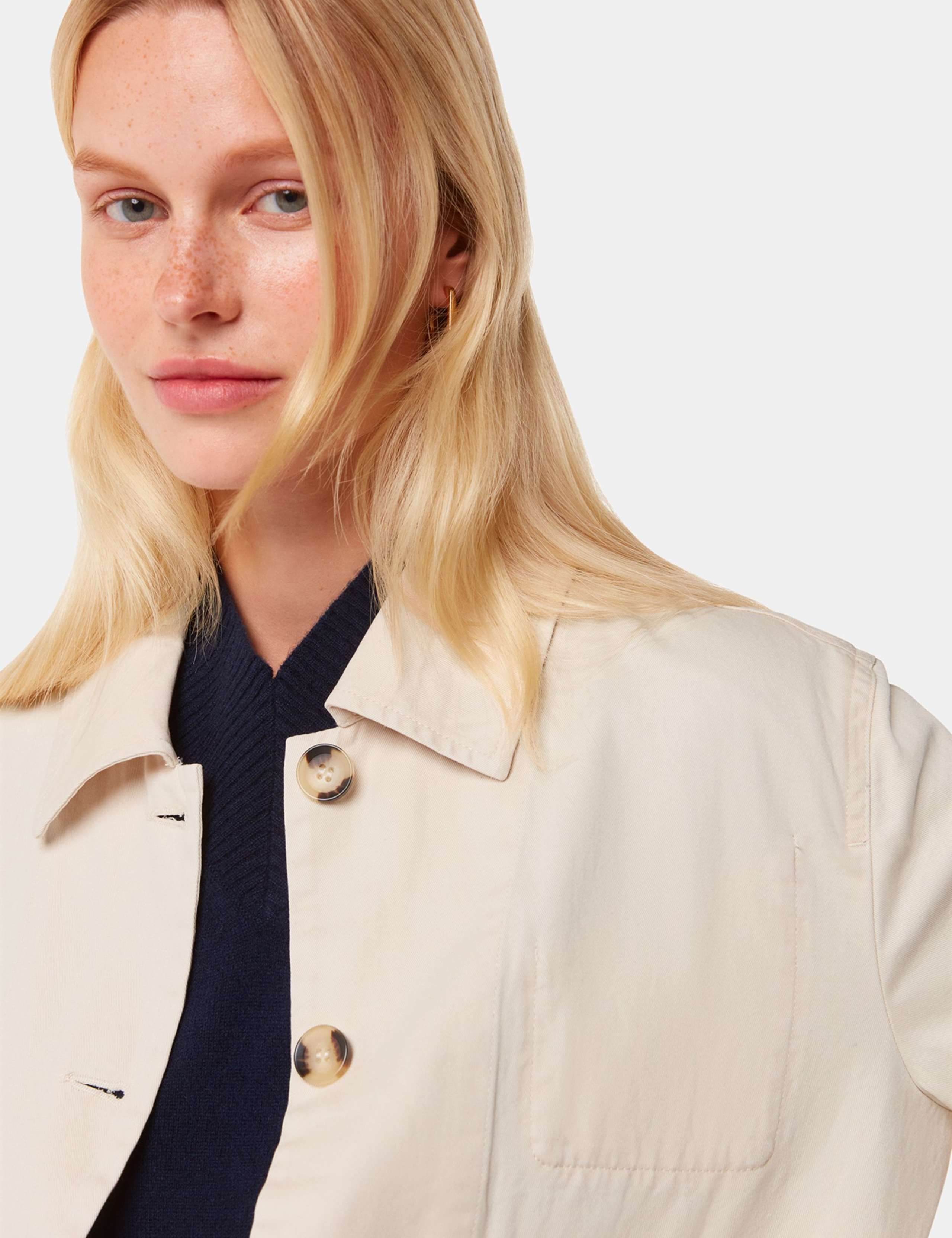 Marie Pure Cotton Collared Short Jacket 4 of 4