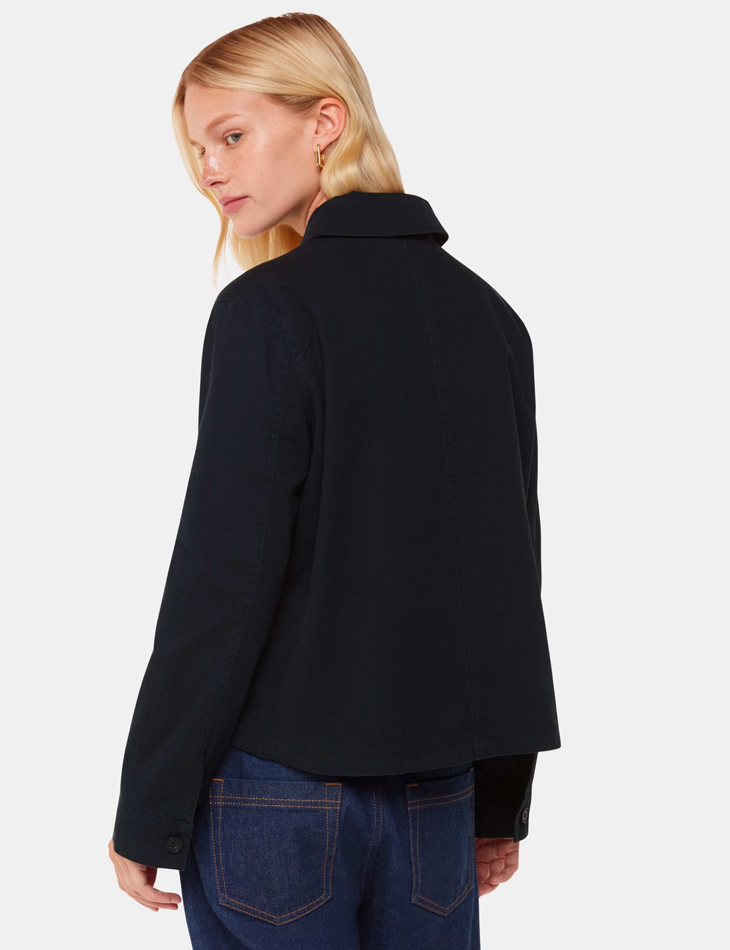 Marie Pure Cotton Collared Short Jacket 3 of 4