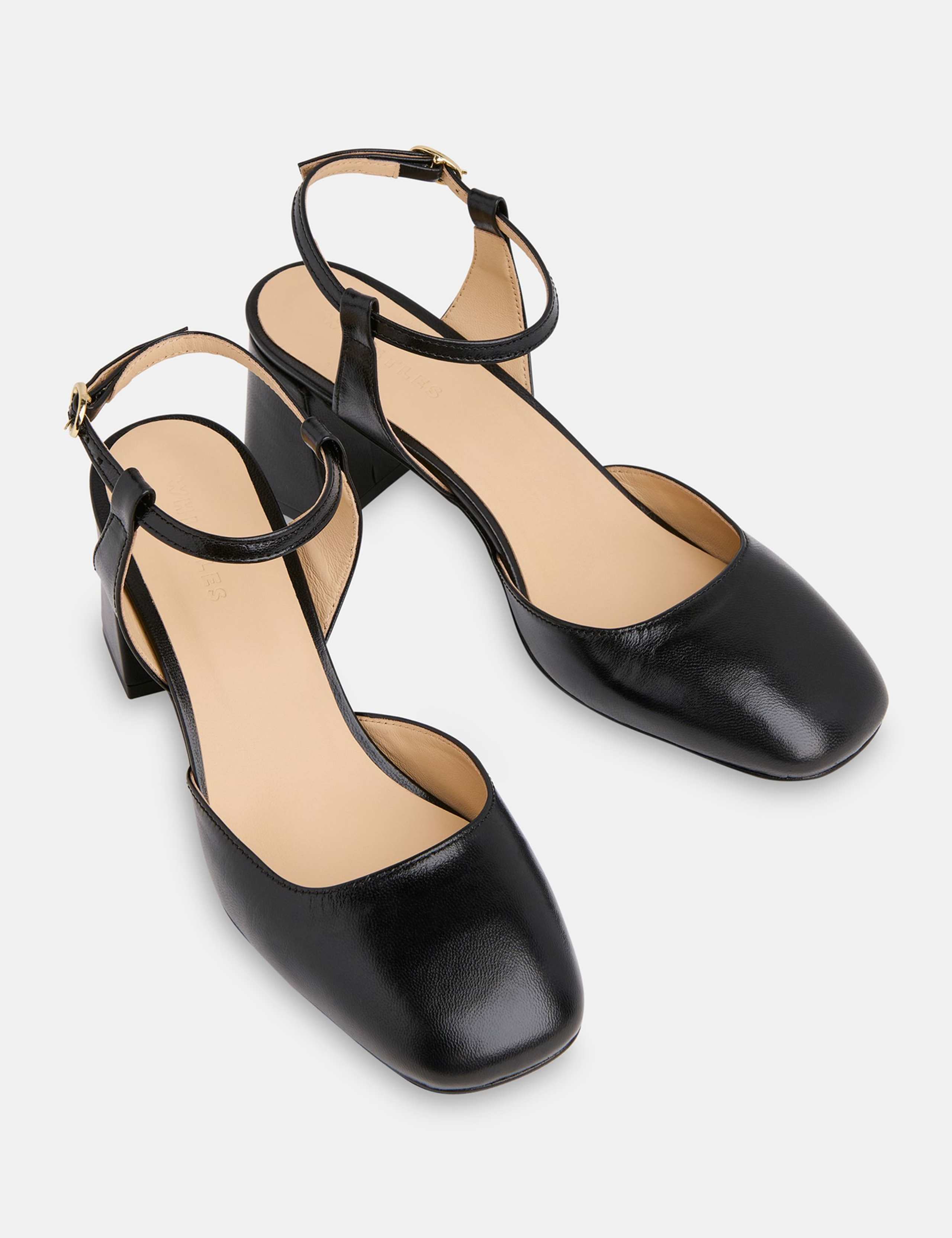 Matilda Leather Metallic Block Heel Shoes 3 of 5