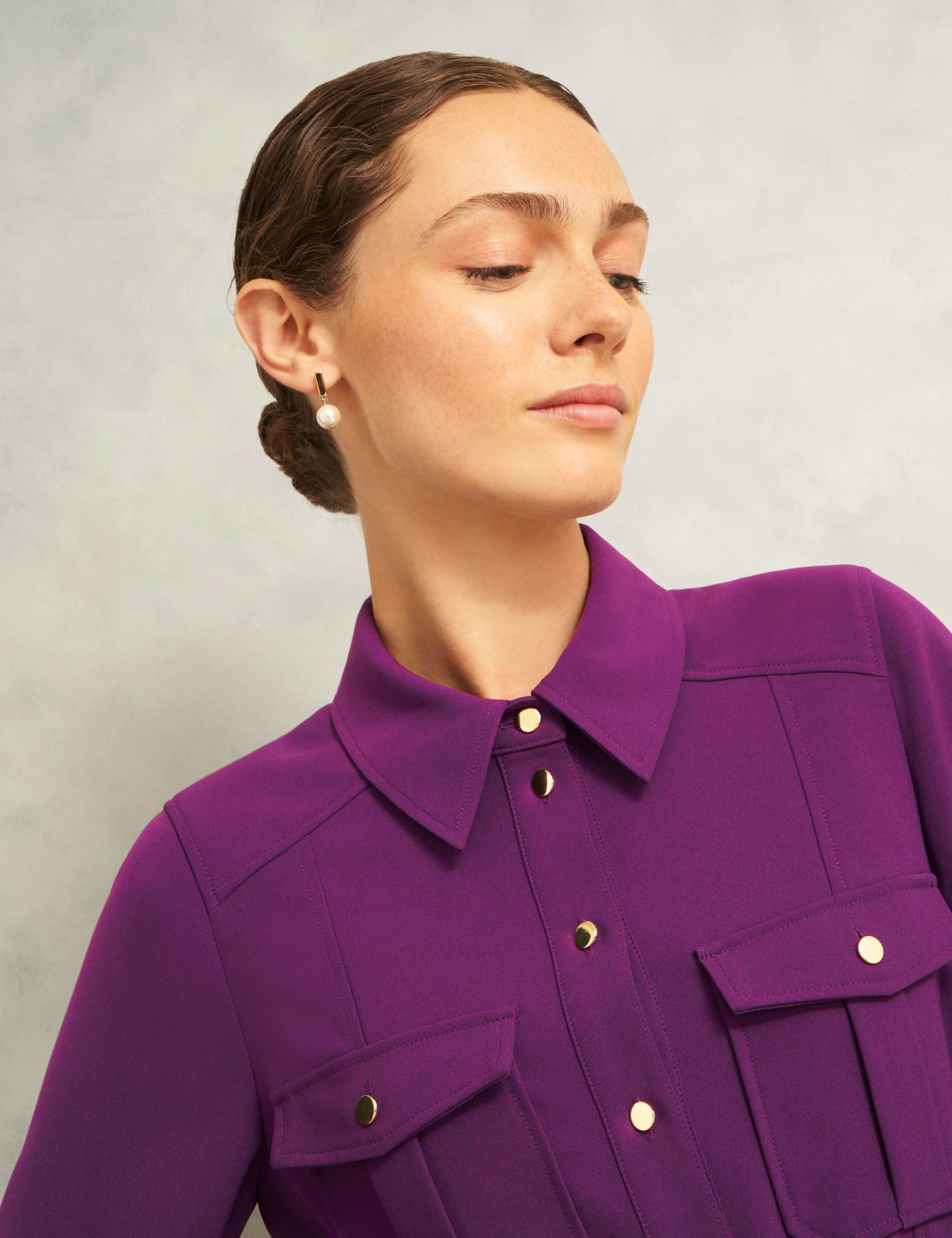 Belted Knee Length Shirt Dress 5 of 6