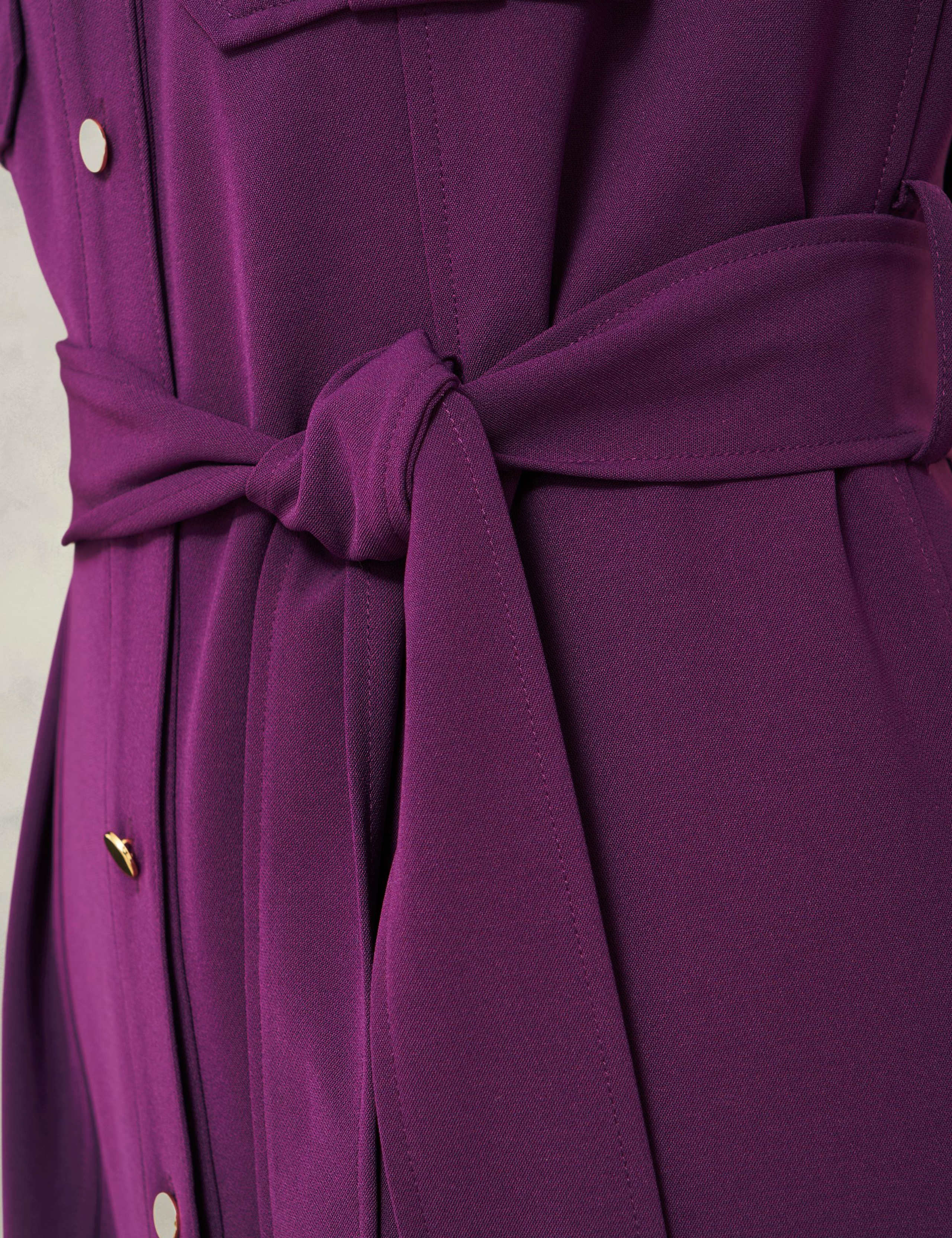 Belted Knee Length Shirt Dress 6 of 6