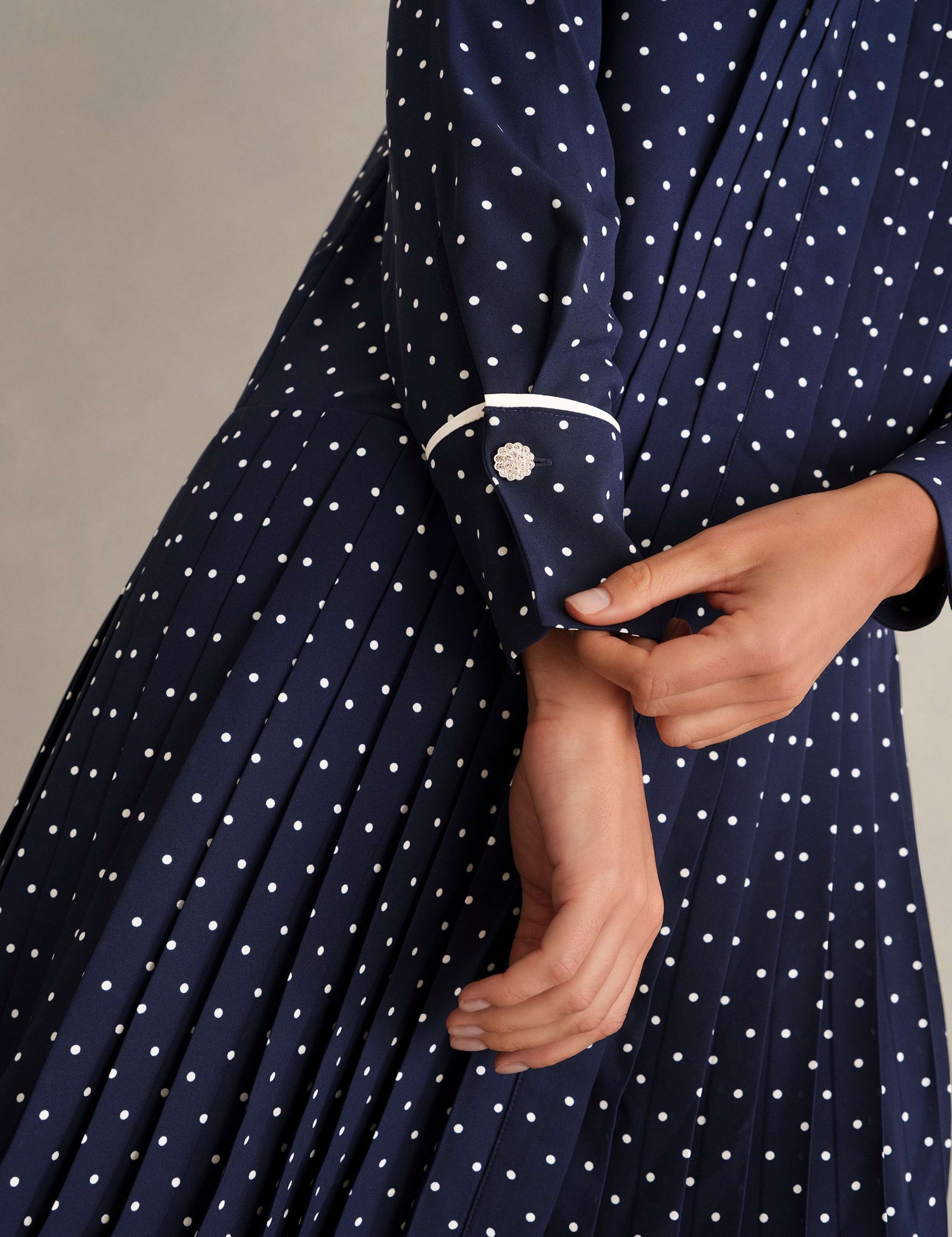 Polka Dot Collared Mini Shirt Dress 6 of 6