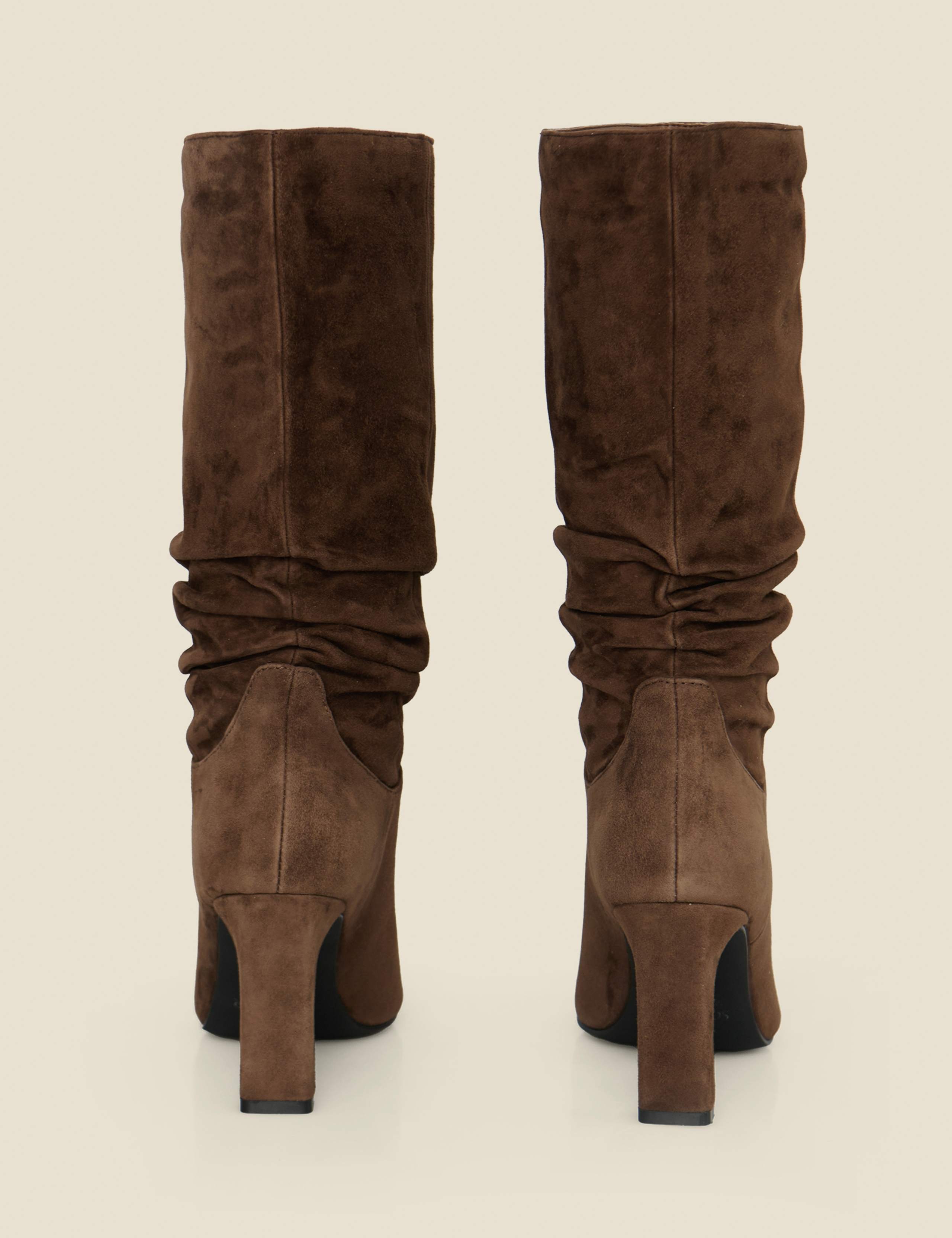 Suede Ruched Pointed Toe Boots 2 of 4