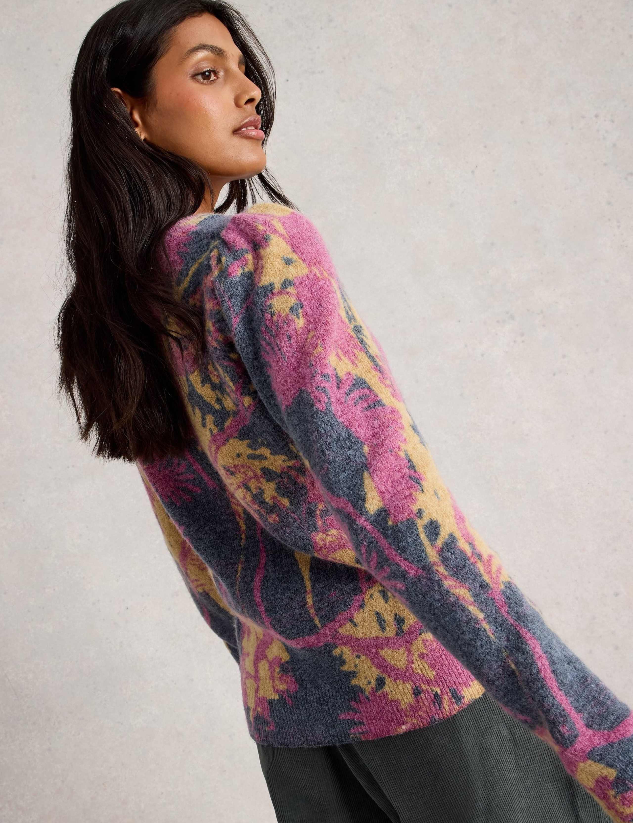 Wool Blend Printed Crew Neck Jumper 3 of 6