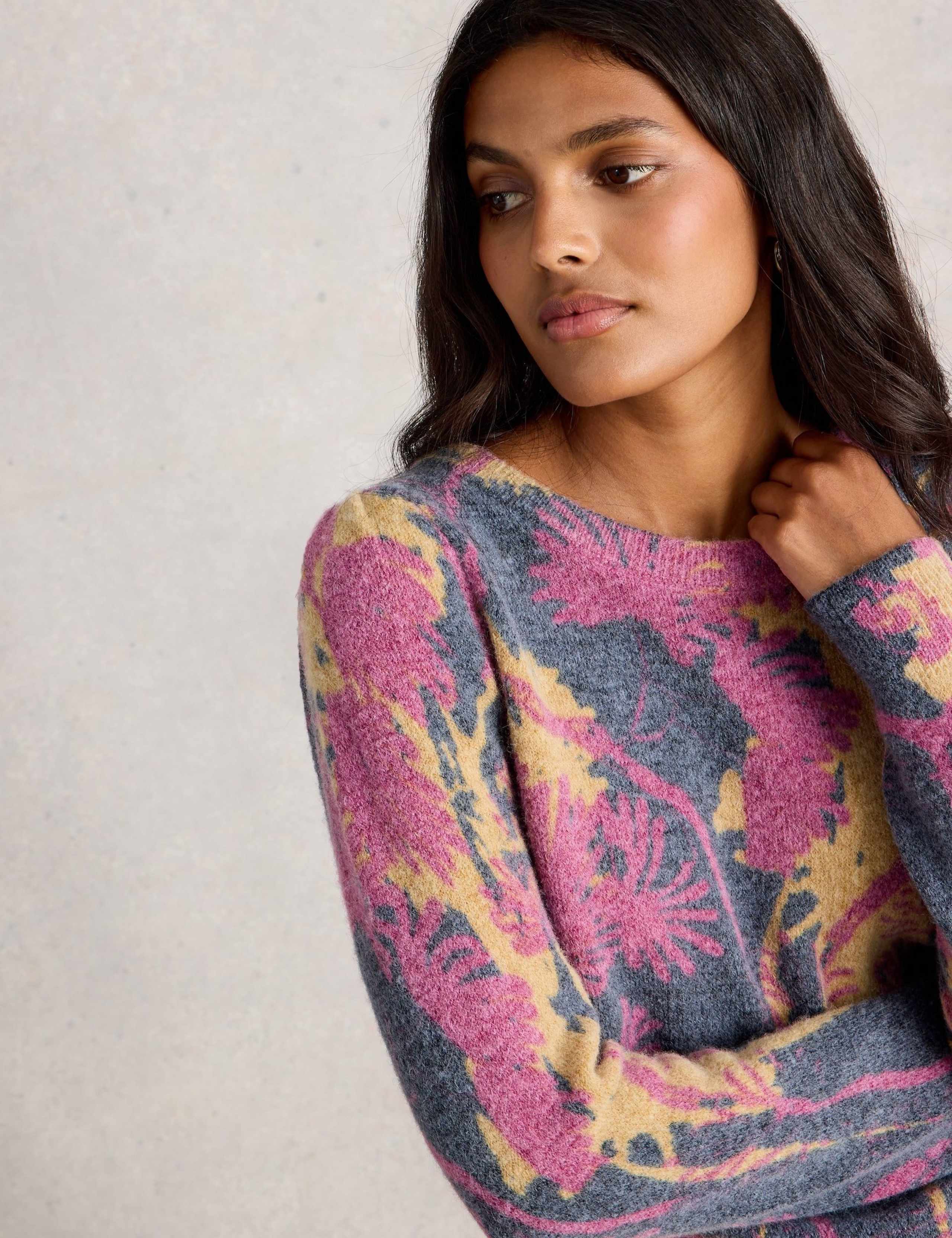Wool Blend Printed Crew Neck Jumper 4 of 6